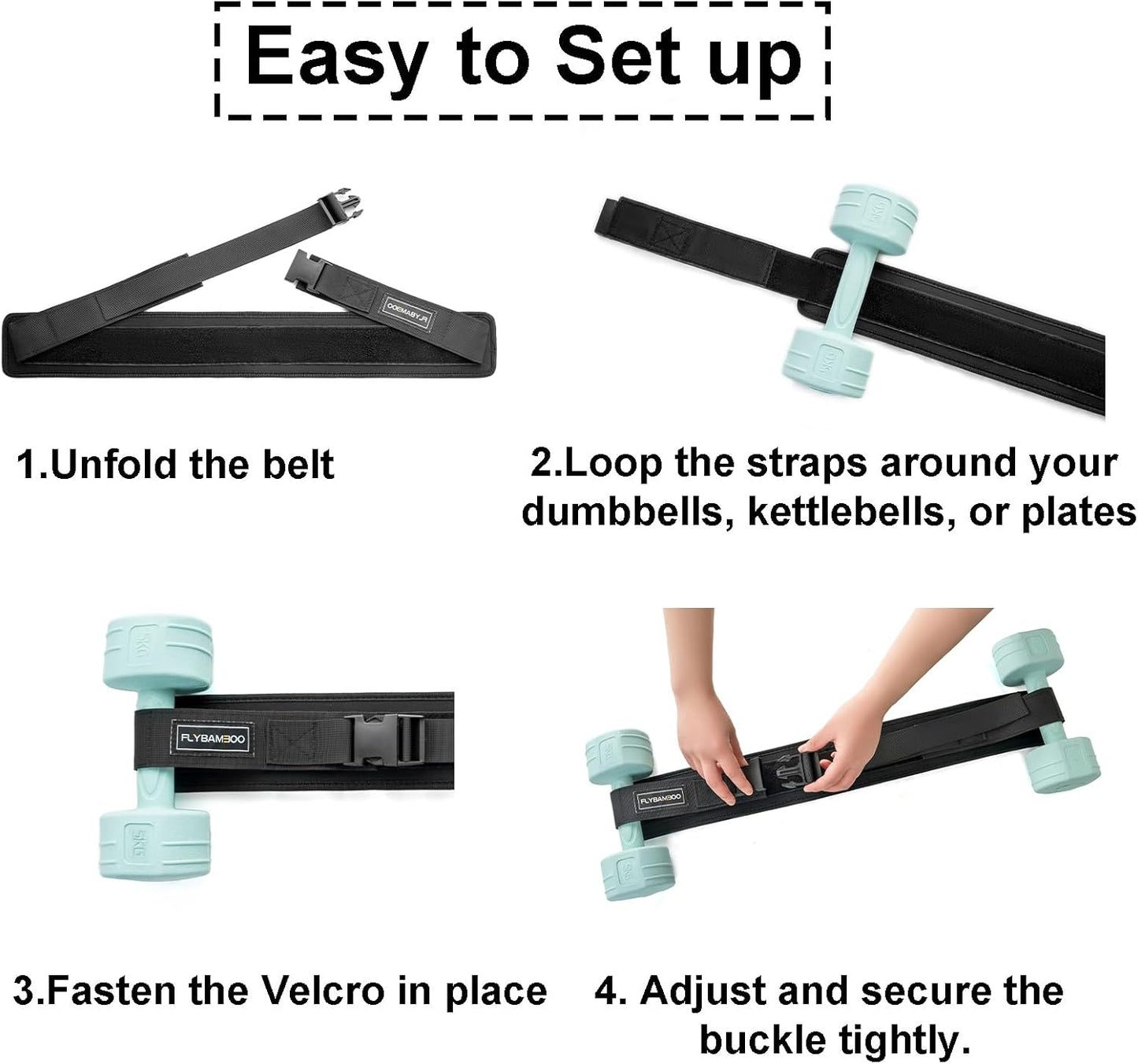 Hip Thrust Belt for Dumbbells, Booty Belt with Slip-Resistant Padding