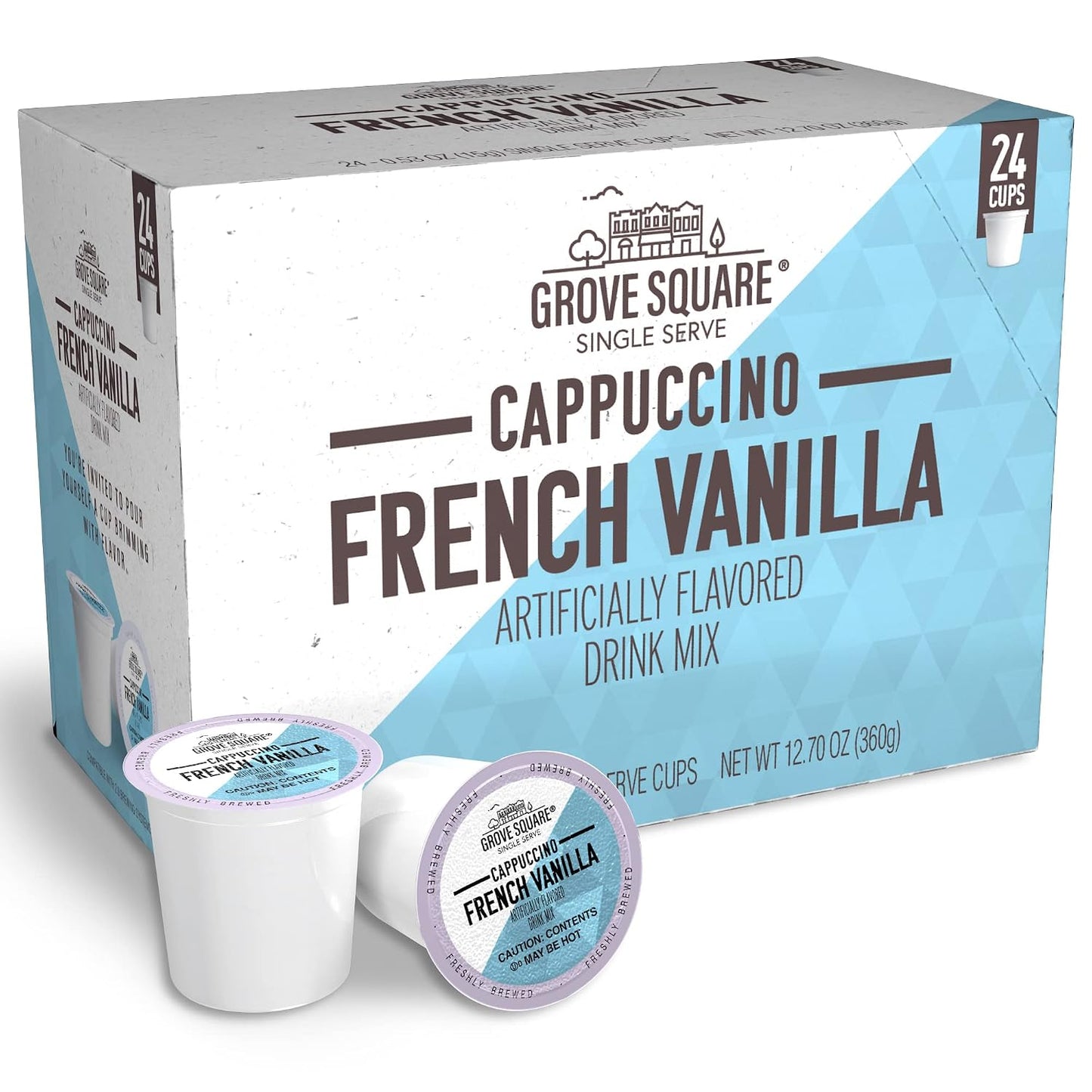 Grove Square Cappuccino Pods Variety Pack Single Serve 72 Count