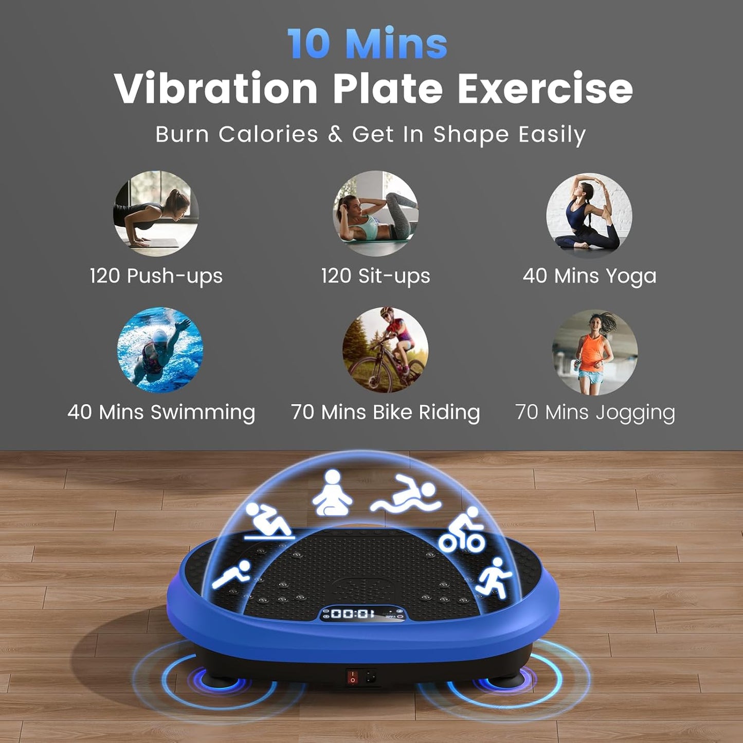 Vibration Plate Exercise Machine, Full Body Shaker Workout up to 415 lbs