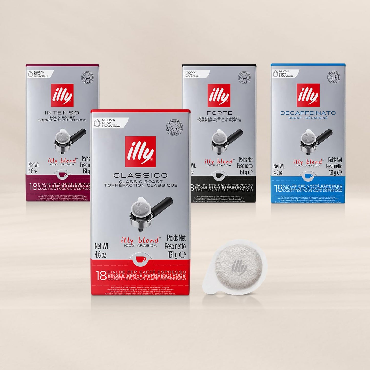 illy E.S.E. Coffee Pods - Single-Serve - Classico Medium Roast - 18 Count