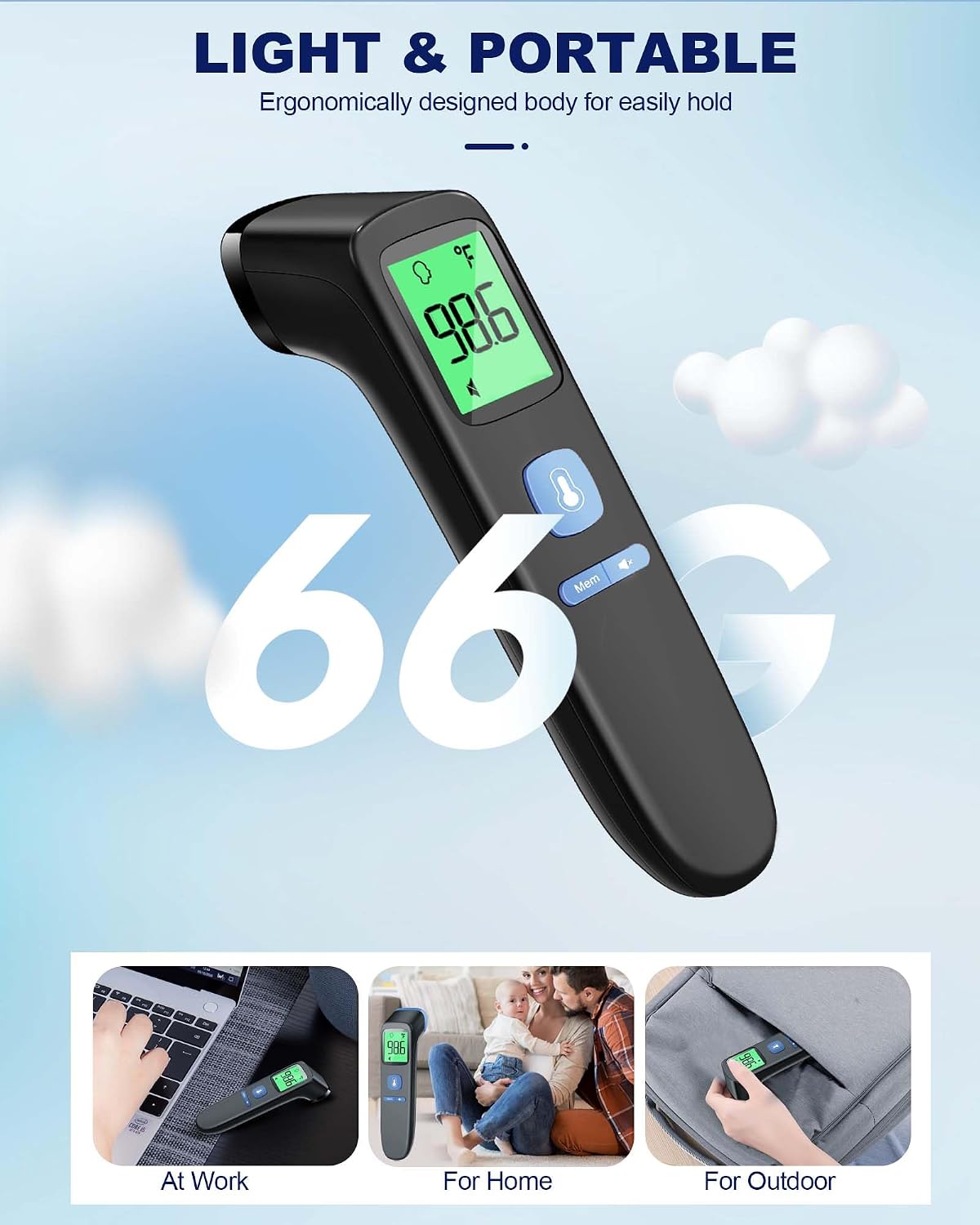 Anmeate No-Touch Forehead Thermometer for Adults and Kids