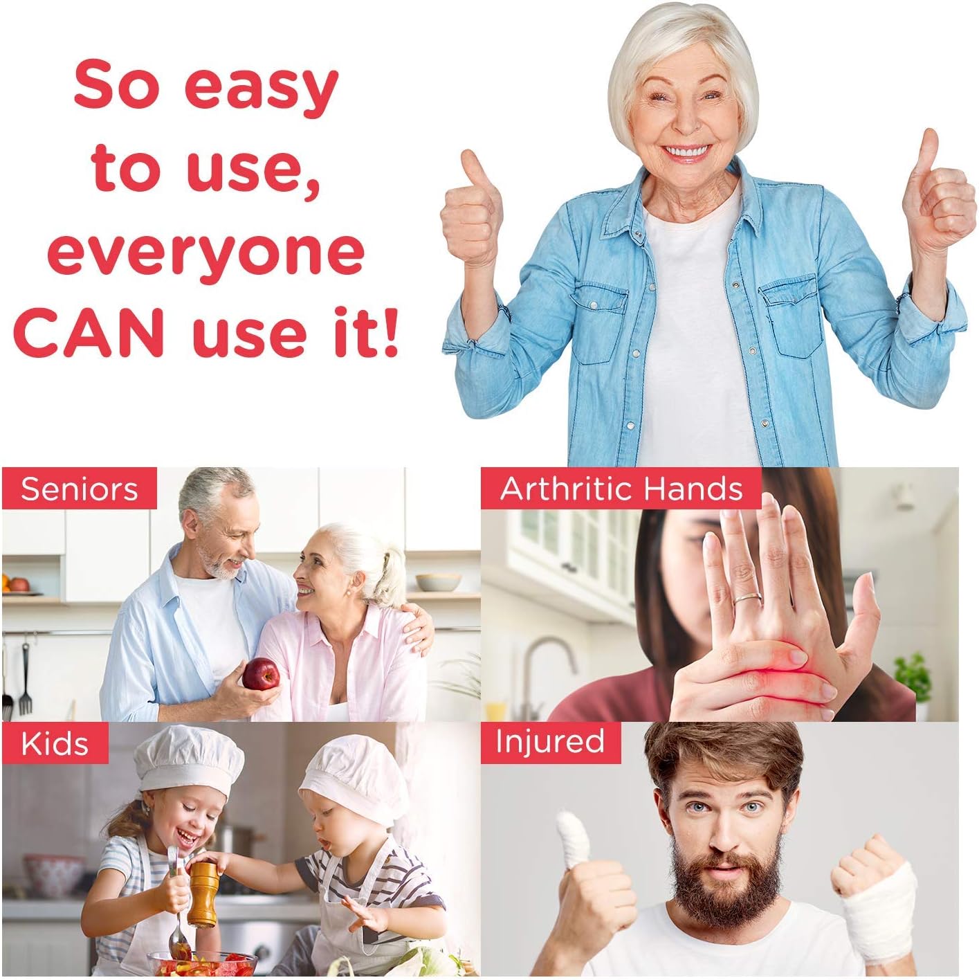 Kitchen Mama Auto Electric Can Opener: Open Your Cans with A Simple Press of Button - Automatic, Hands Free, Smooth Edge, Food-Safe, Battery Operated, YES YOU CAN (White)