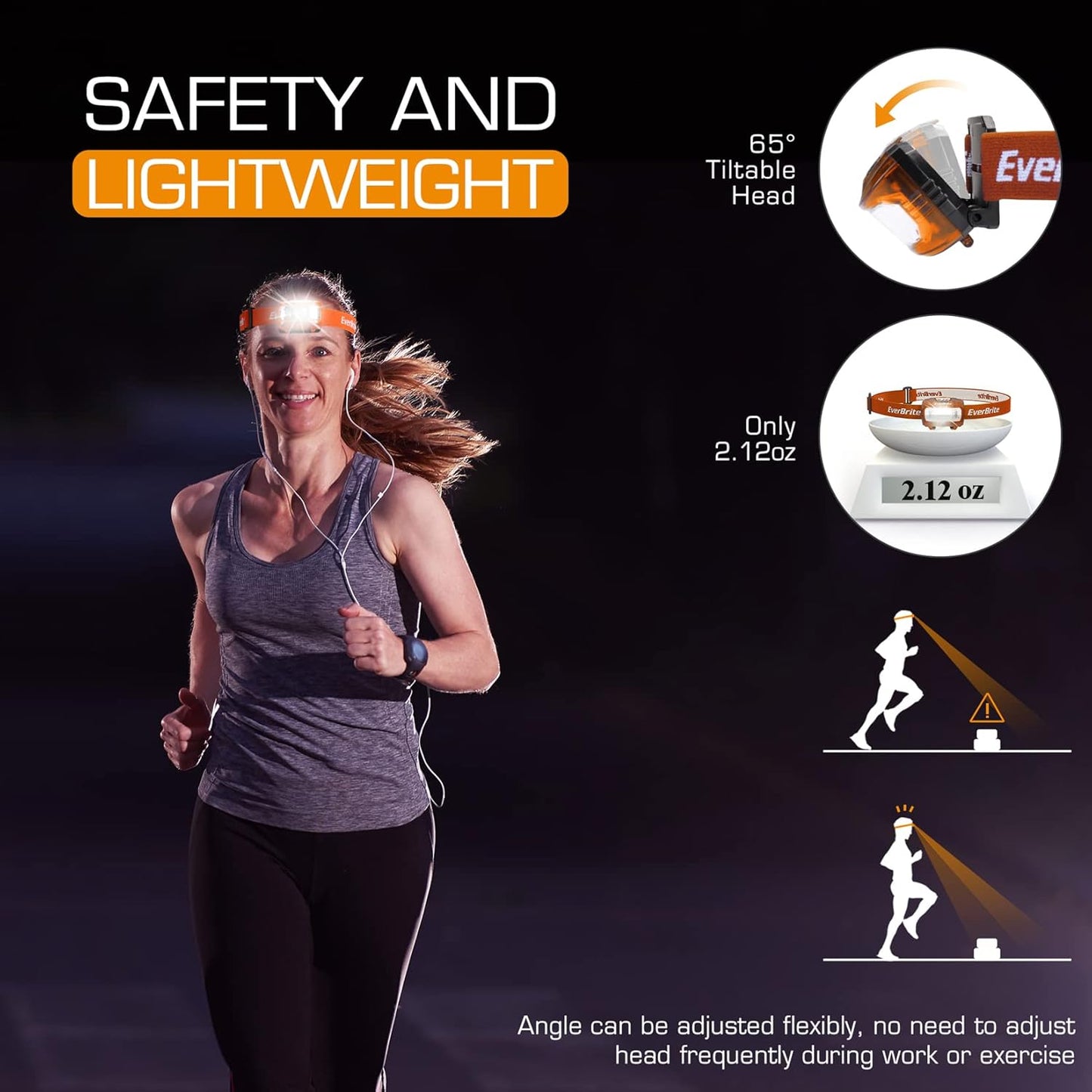 EverBrite Headlamp, 5 Pack Kids Headlamp with Red Light and Memory Function, Head Lamp for Adults and Kids with 5 Modes, Bright Headlamps for Camping, Running, Christmas Gifts, Batteries Included