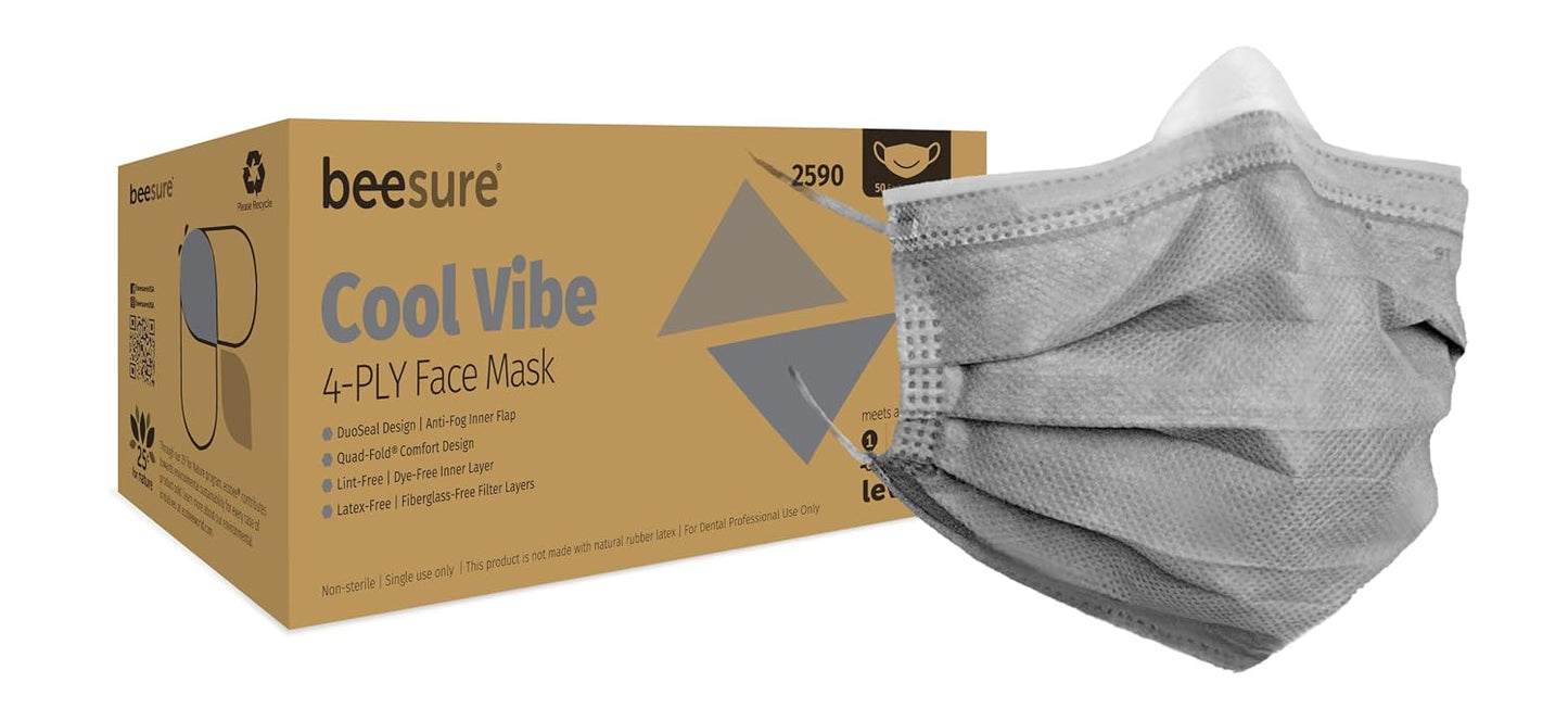 BeeSure Vibe Face Masks, Glamorous Pink, Latex-Free, Pack of 50