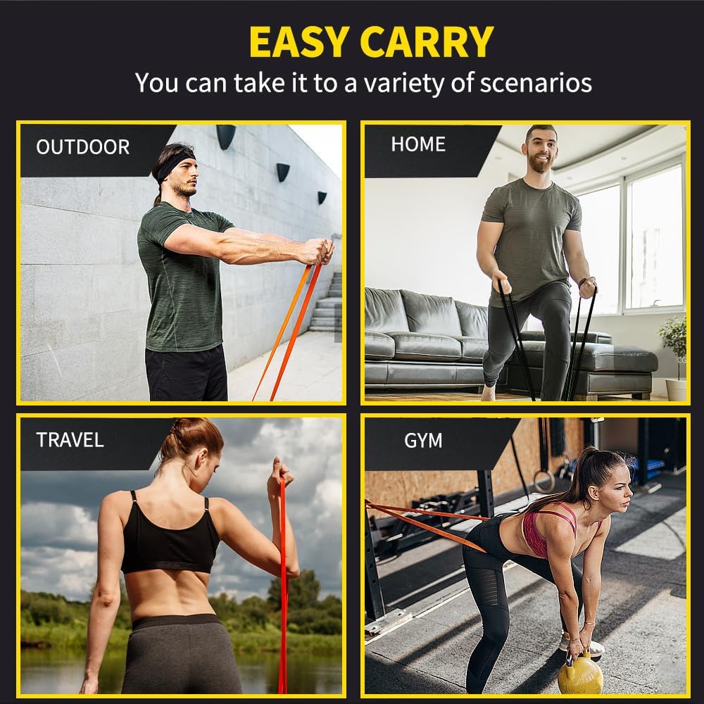 rosapoar natural latex resistance band pull up fitness exercise band