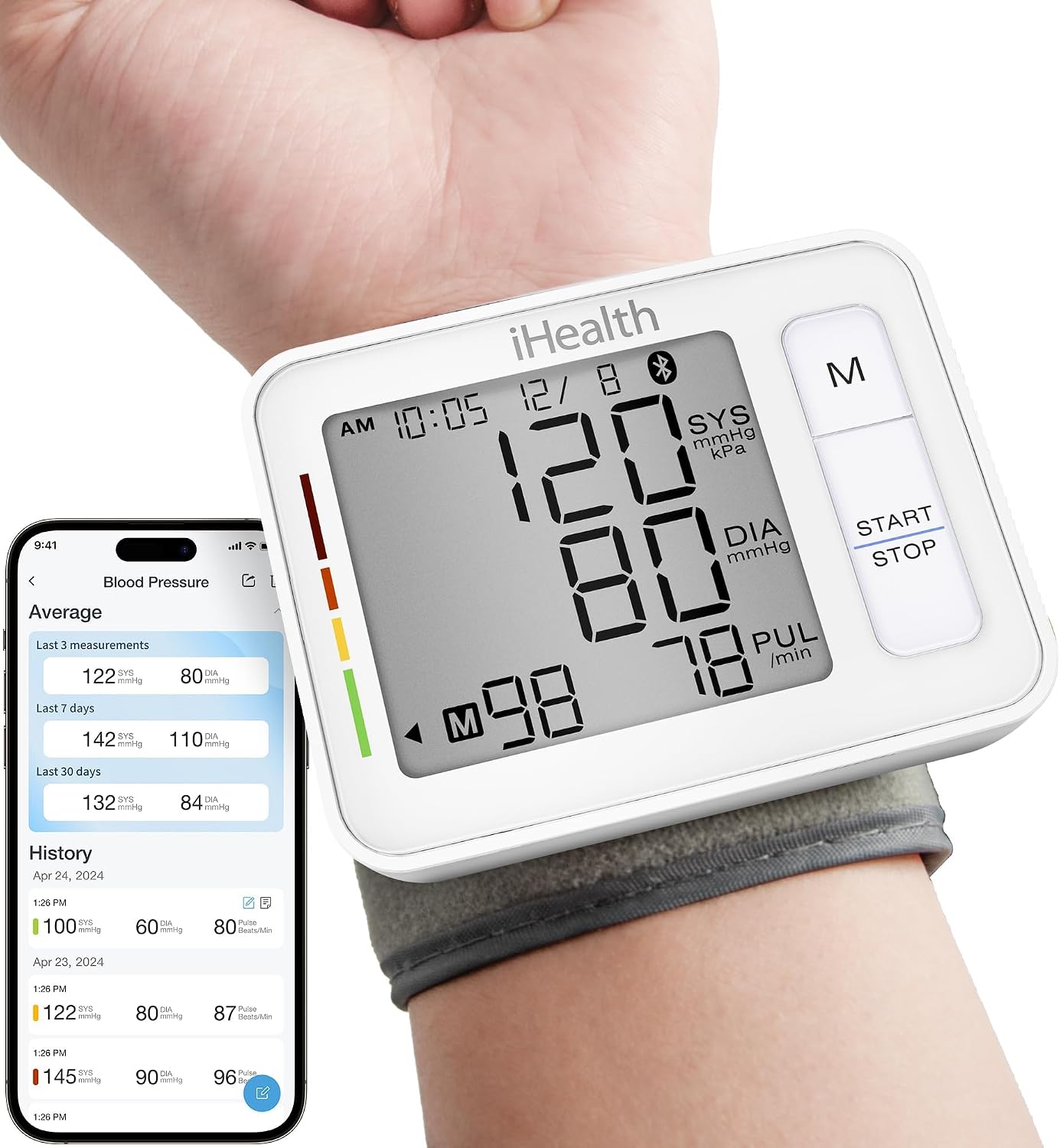 iHealth Push Wrist Blood Pressure Monitor Bluetooth Smart BP Machine