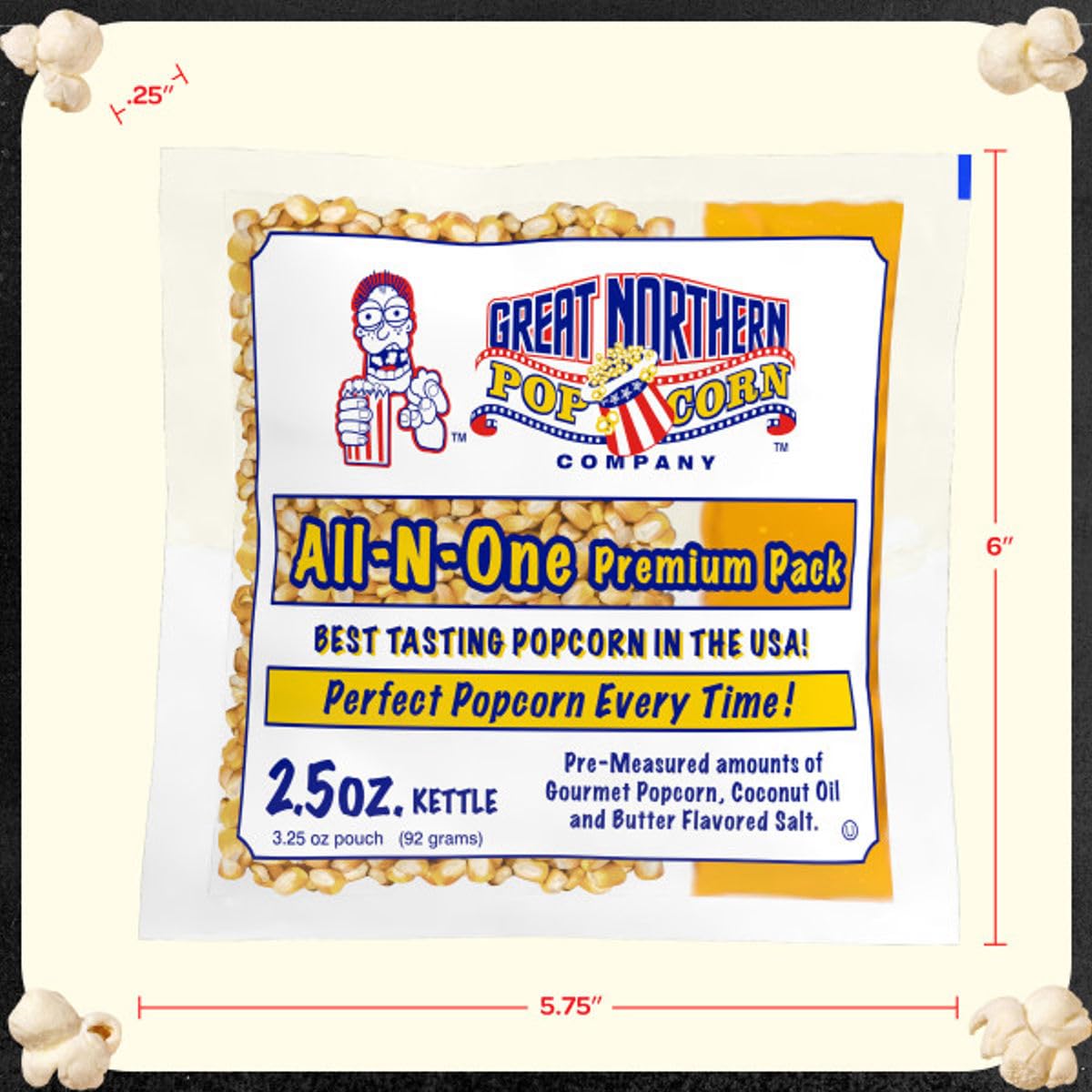 12-Count Pre-Measured Popcorn Packs for Popping Machines