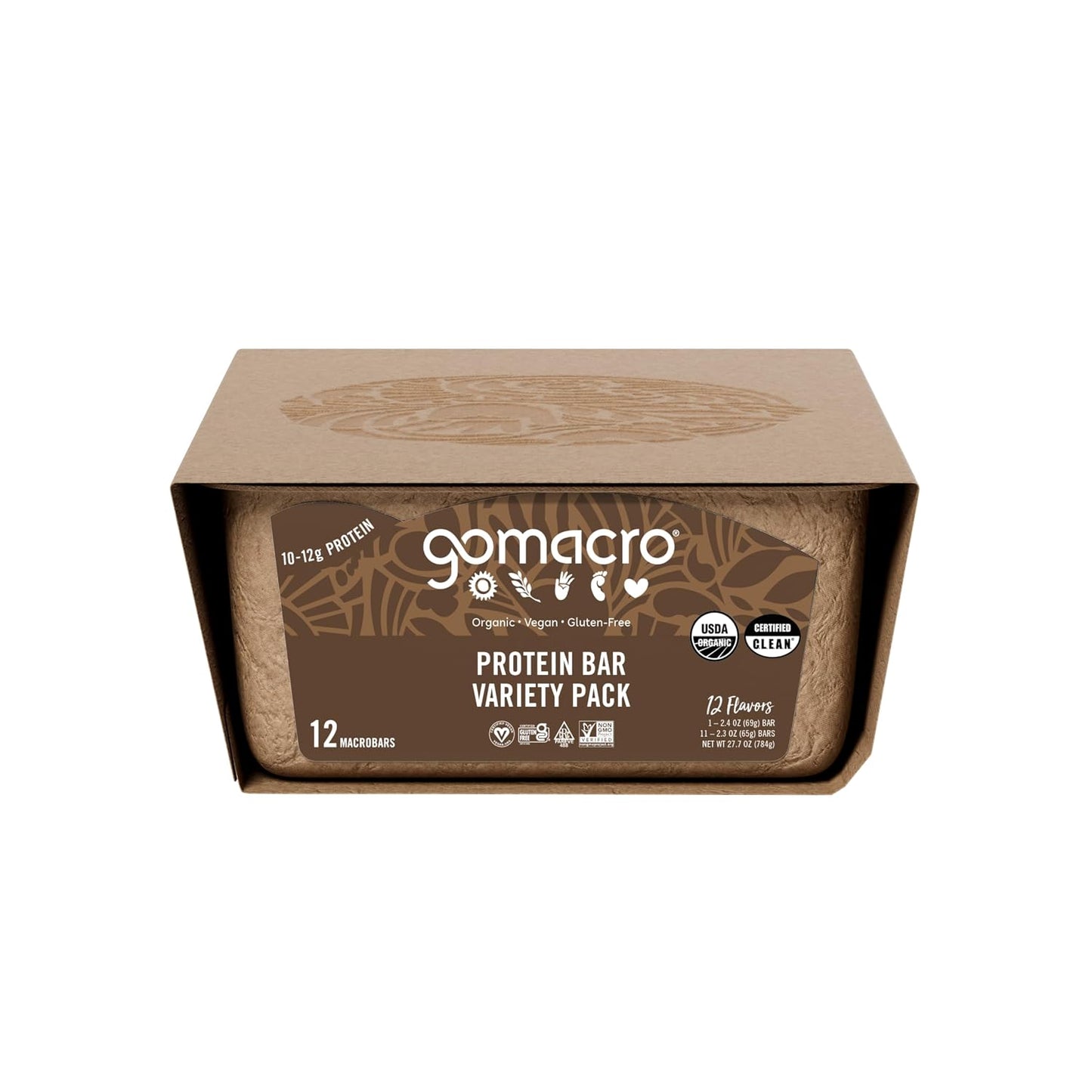 Organic Vegan Protein Bar Variety Pack 12 Count 2.3-2.4 Ounce Bars