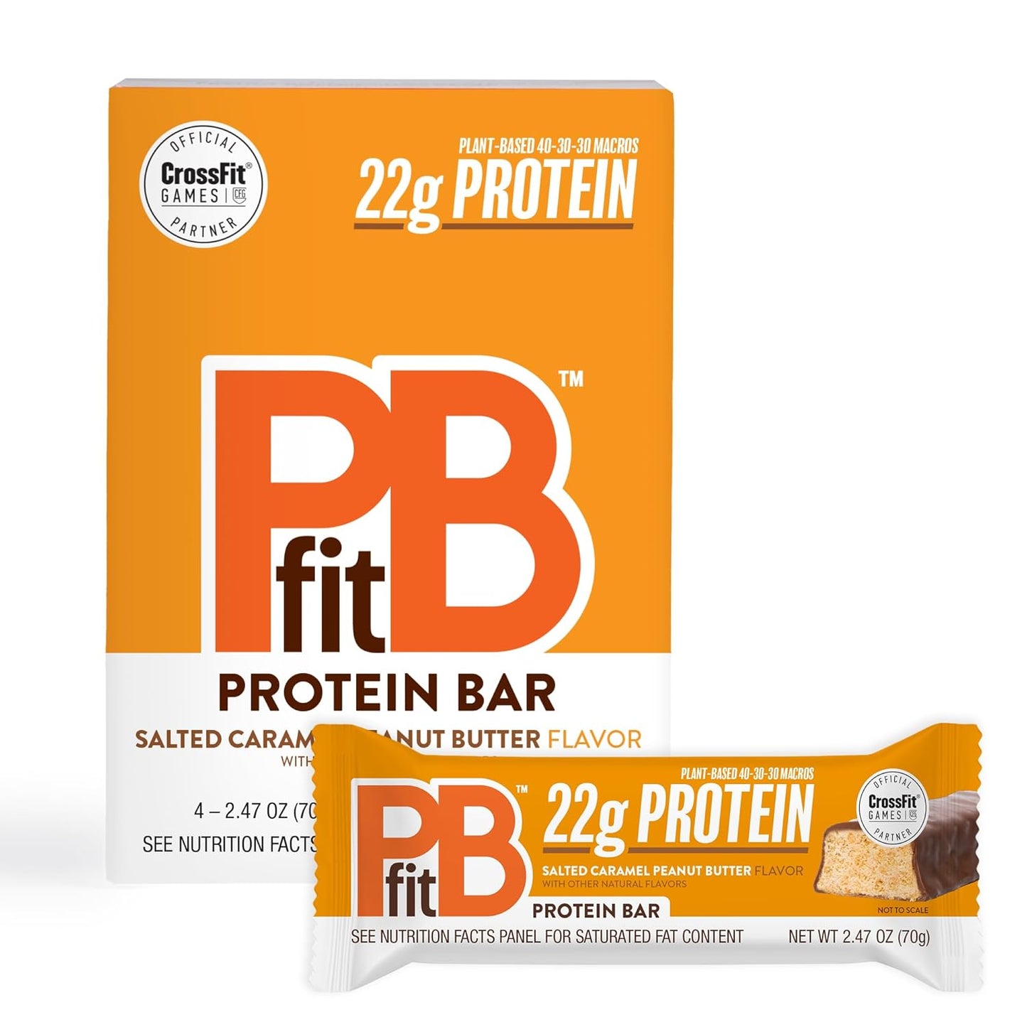 PBfit Peanut Butter Chocolate Protein Bars, 24g Protein, Gluten Free, Vegan, 40-30-30 Macros, 2.47 Oz, Pack of 12