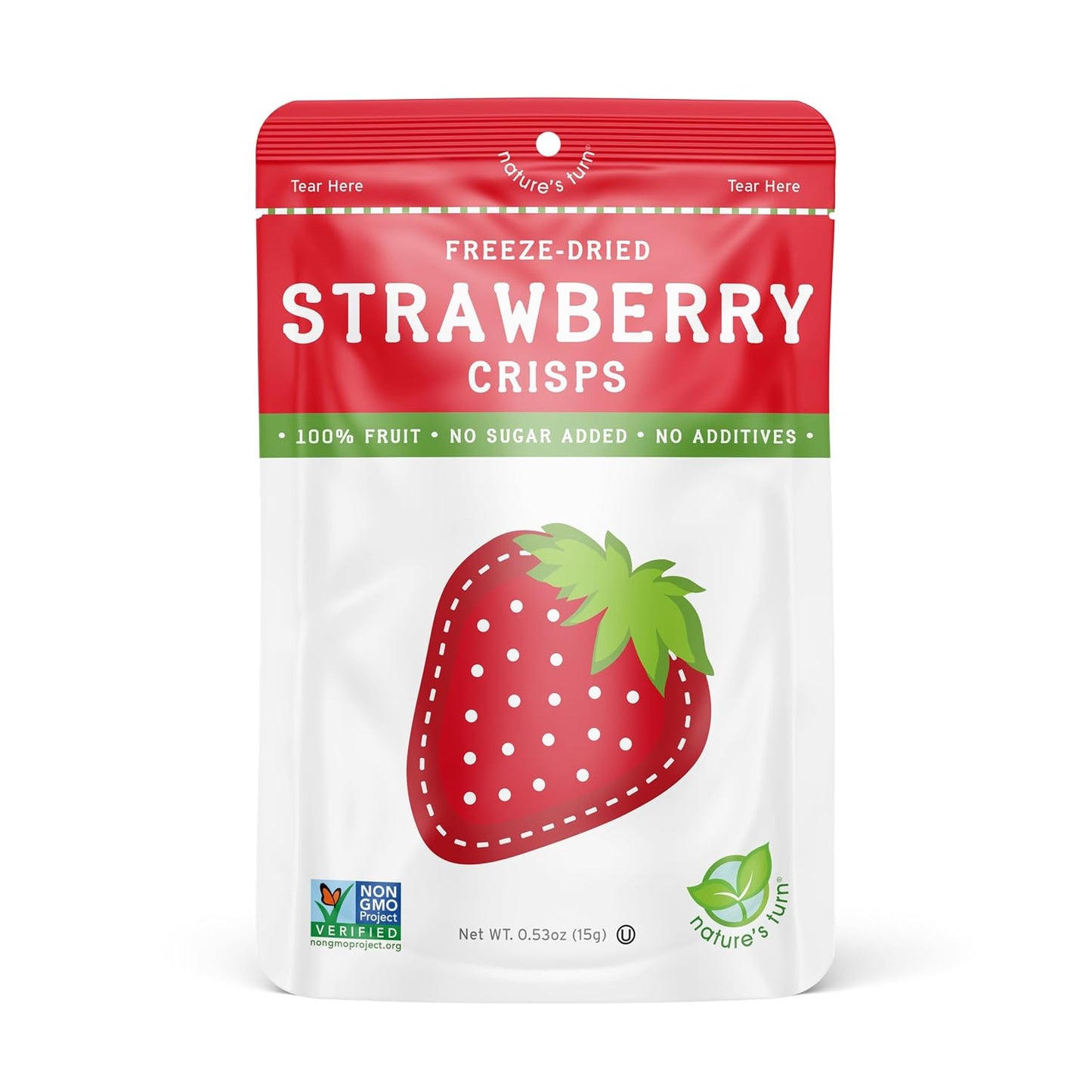 Nature's Turn Freeze-Dried Fruit Crisps - Strawberry, 6 Bags, 0.53oz Each