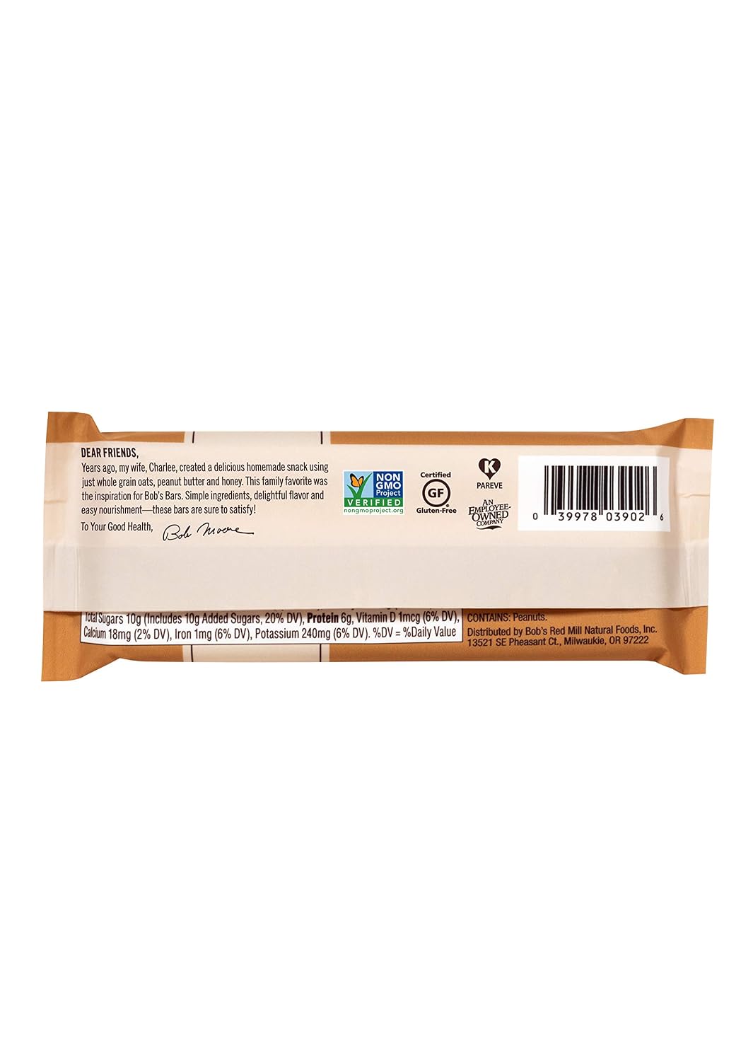 Bob's Red Mill 12pk Peanut Butter Chocolate & Oats Bar, 12 bars, Gluten Free, Kosher