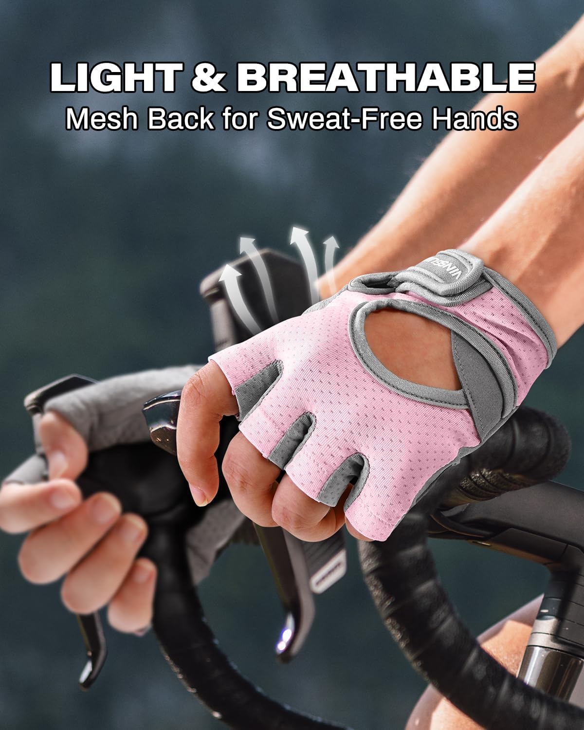 VINSGUIR Workout Gloves for Women & Men, Breathable, Grip Pads