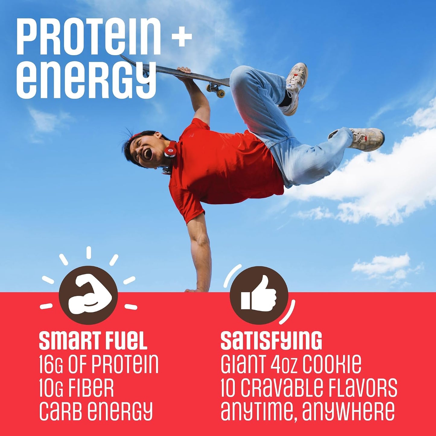 Lenny & Larry's Protein Cookie, Big Time Brownie, 16g Plant Protein, 10g Fiber, Soft-Baked, Vegan, Non-GMO, 4oz, Pack of 12