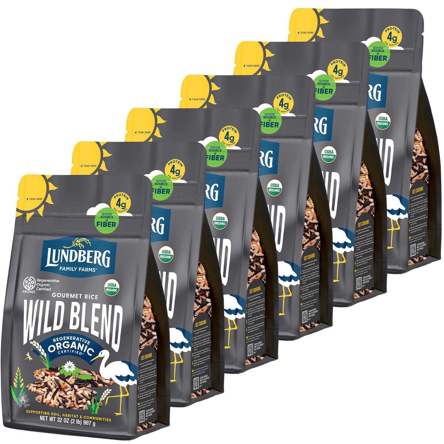 Lundberg Regenerative Organic Wild Blend Rice - Brown, Red & Black, 32 Oz