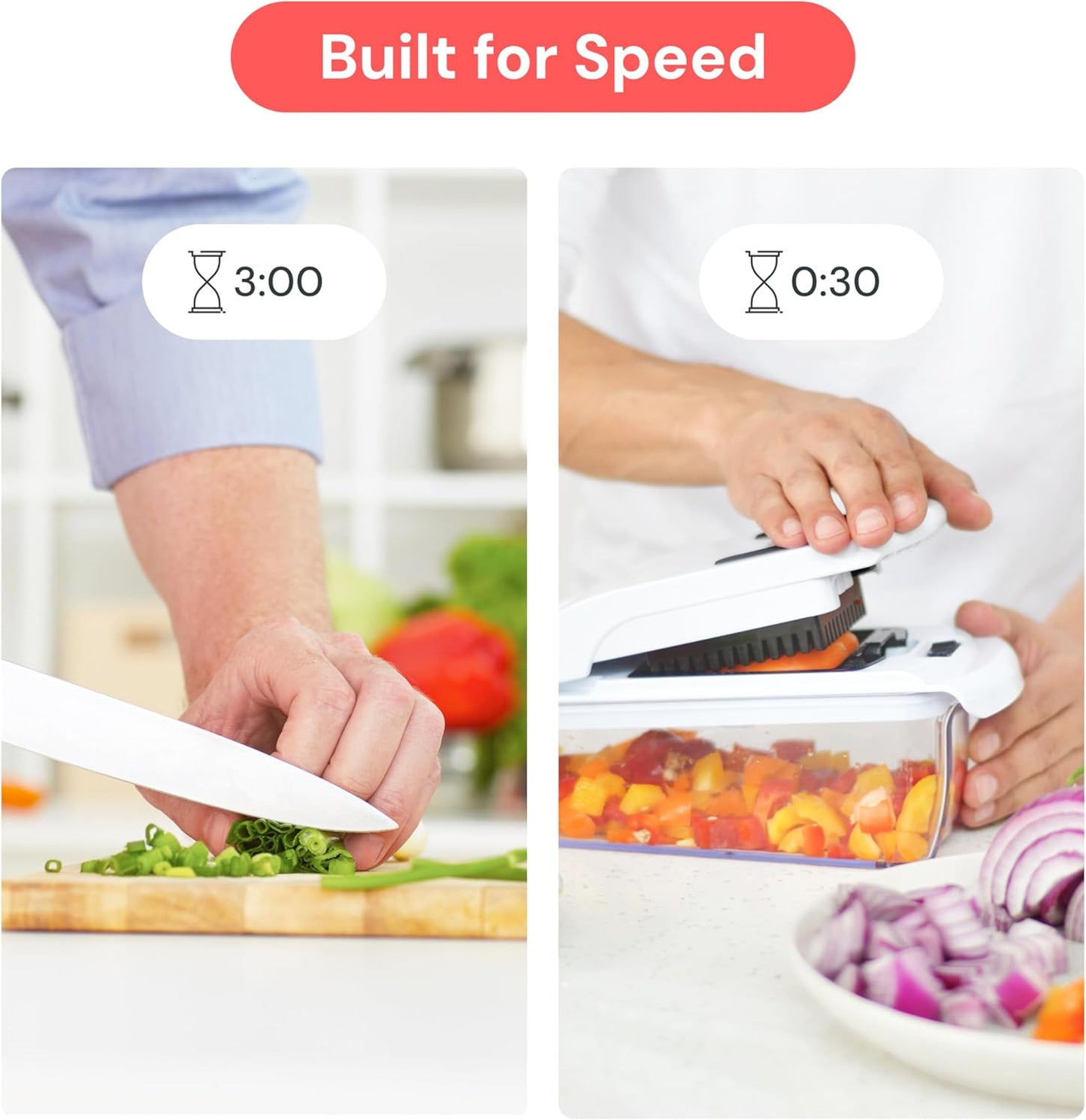 Fullstar Pro Original Vegetable Chopper & Spiralizer, Kitchen Prep Tool | 4 in 1 Veggie Slicer, Onion & Fruit Cutter with Sharp Stainless Steel Blades & Container, All-in-One Food Prep Tool (White)