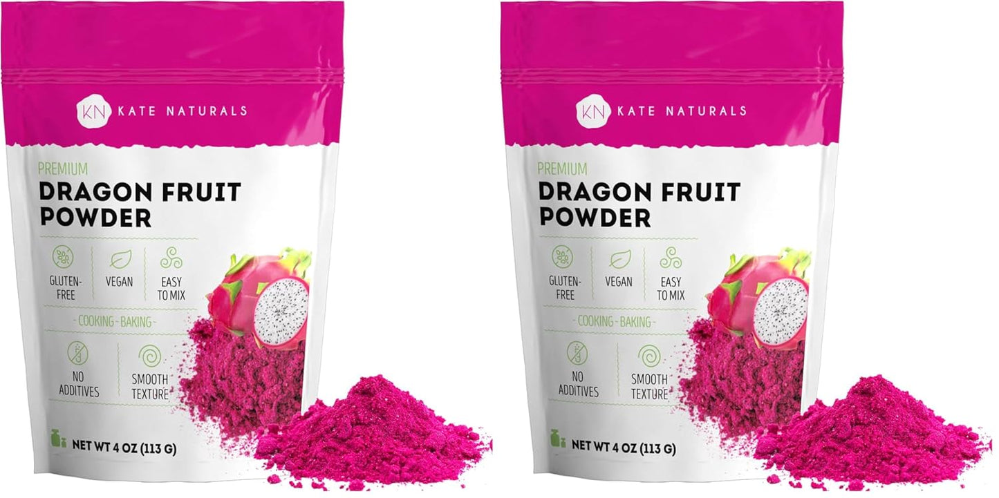 Kate Naturals Dragon Fruit Powder for Baking and Drinks