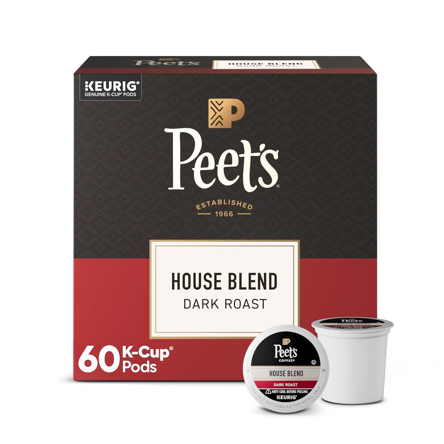 Peet's Coffee Dark Roast Keurig K-Cup Pods 100% Arabica Coffee 75 Count