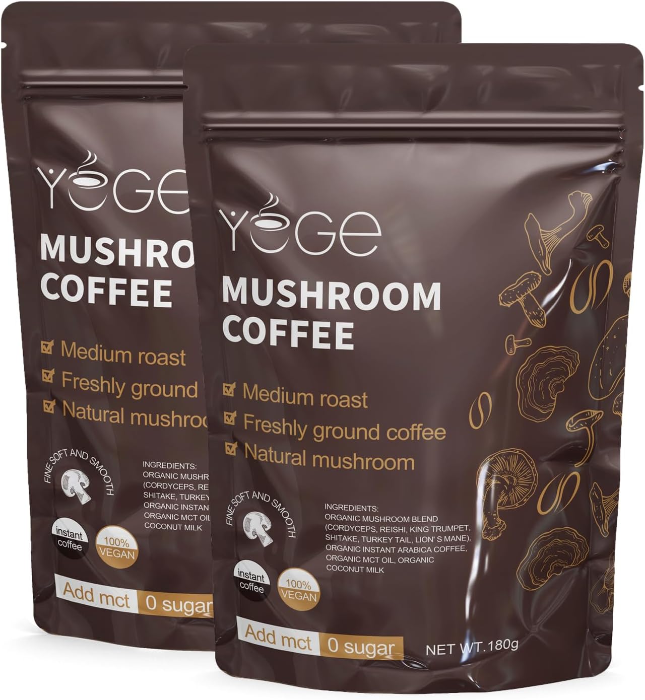 Mushroom Coffee with Cordyceps, Reishi, and Lions Mane for Energy and Immune Support
