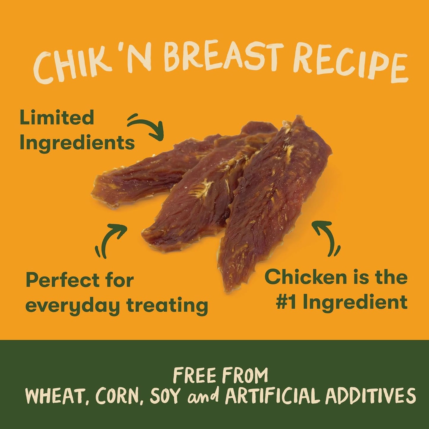 Pet 'n Shape Chik 'n Breast Jerky Dog, 1 Pound, Grain Free, No Artificial Additives