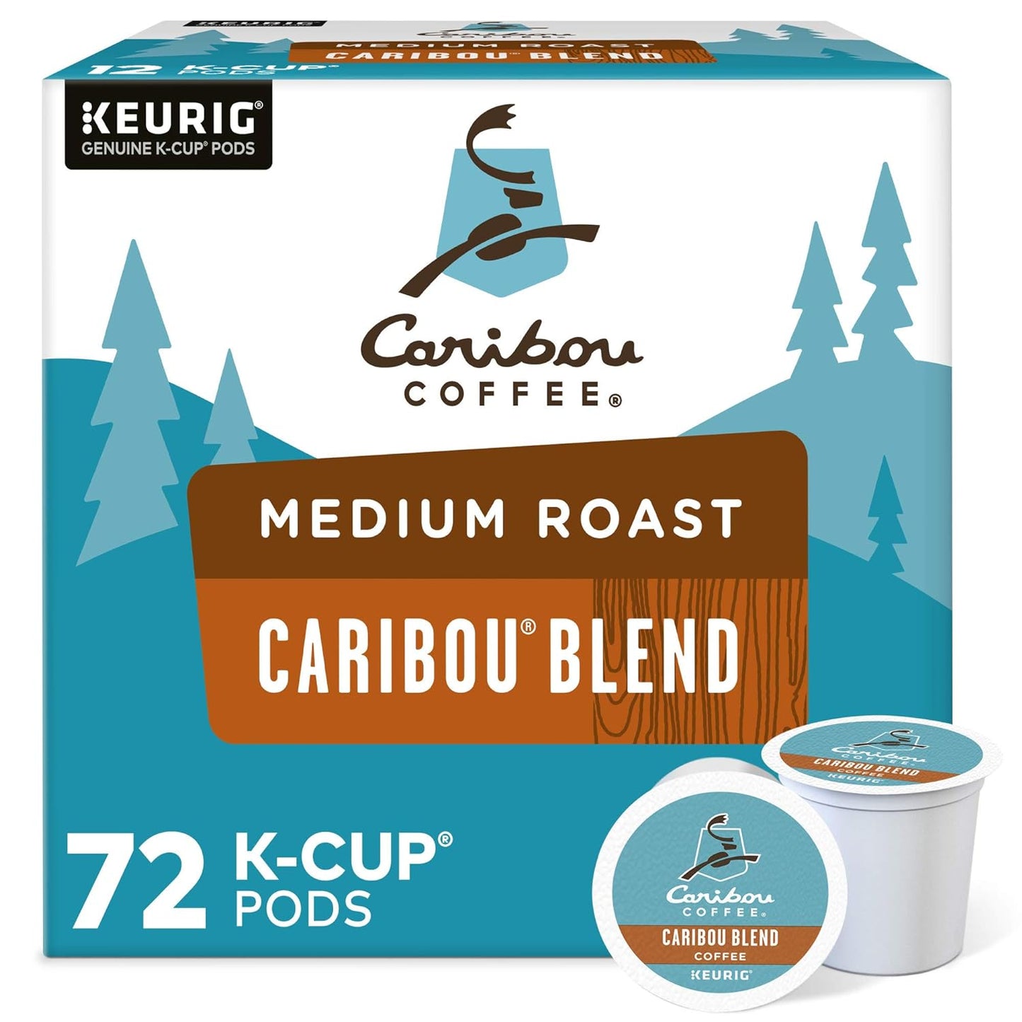 Caribou Coffee Caribou Blend Keurig Single-Serve K-Cup Pods, 72 Count, Medium Roast Coffee