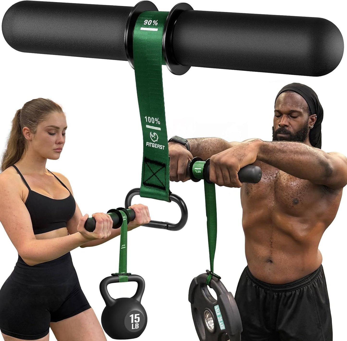 FitBeast Forearm Strengthener & Wrist Roller - Grip Strength, Muscle Building, Rehab