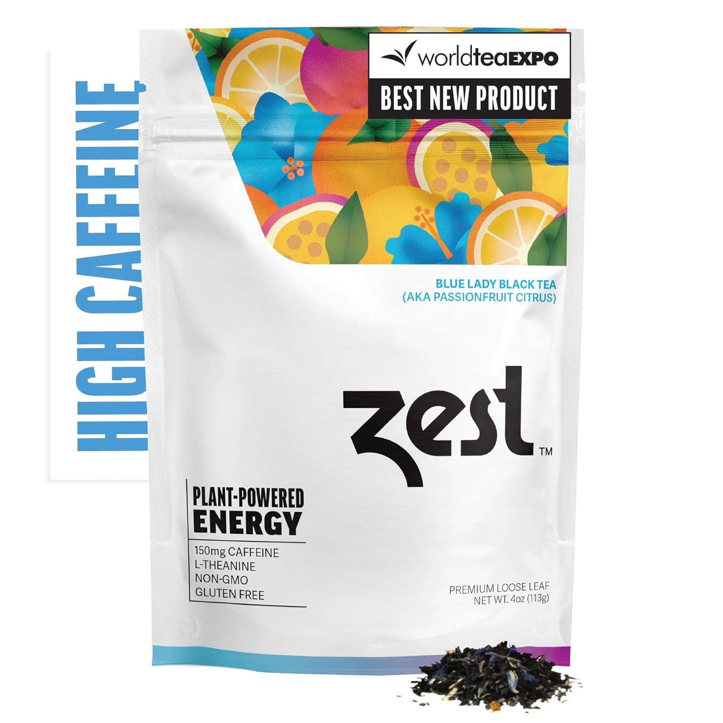 Blue Lady Passion Fruit Black Tea Energy Tea Bags with 150mg Caffeine