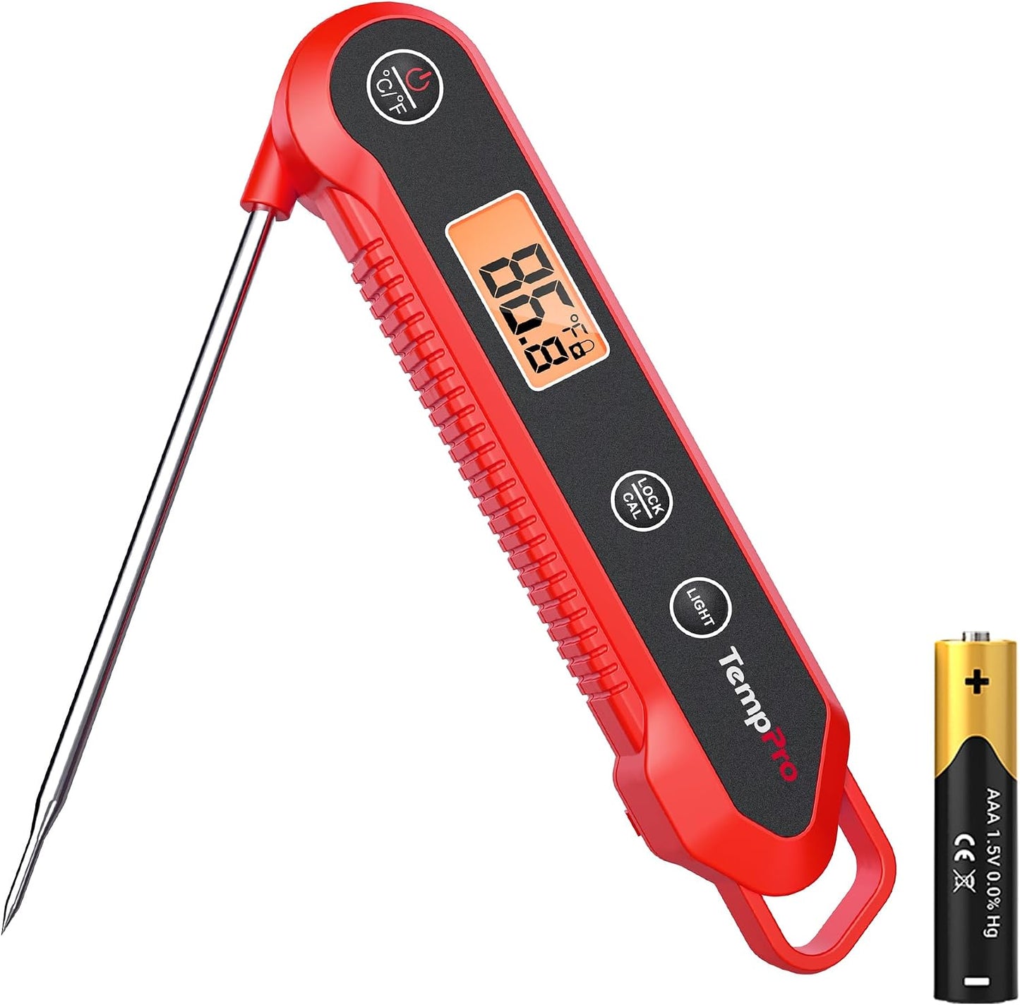 TempPro TempSwift 1 Sec Meat Thermometer Digital for Kitchen Cooking Food | 3.9 inches Long Probe, Calibration, Backlight, Bread Baking Sourdough Liquids Candy Making Accessories (Previously ThermoPro)
