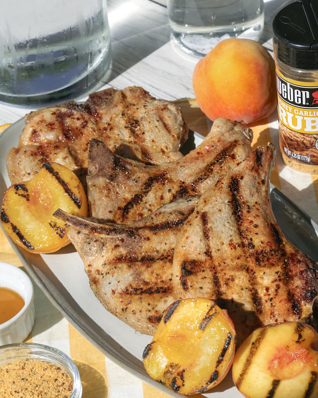 Weber Honey Garlic Rub, 6.25 oz, Gluten Free, Savory Seasoning for Pork or Chicken