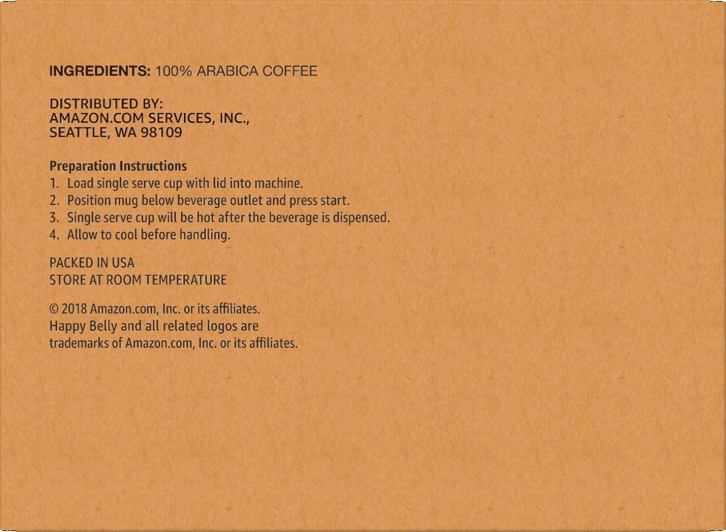 Happy Belly Medium Roast Coffee Pods, Kona Blend, 100 Count, Compatible with Keurig 2.0 K-Cup Brewers