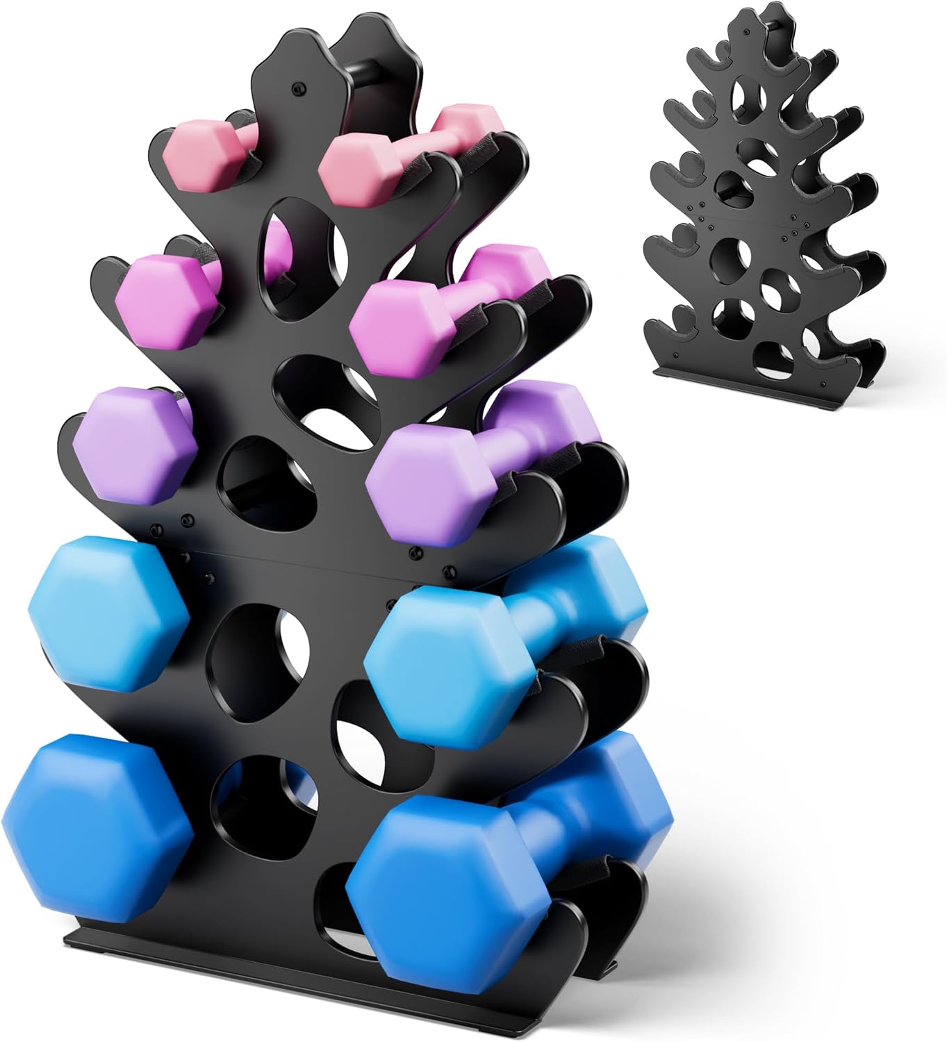 4 Tier Dumbbell Rack - Rust-Resistant Dumbbell Stand for Home Gym
