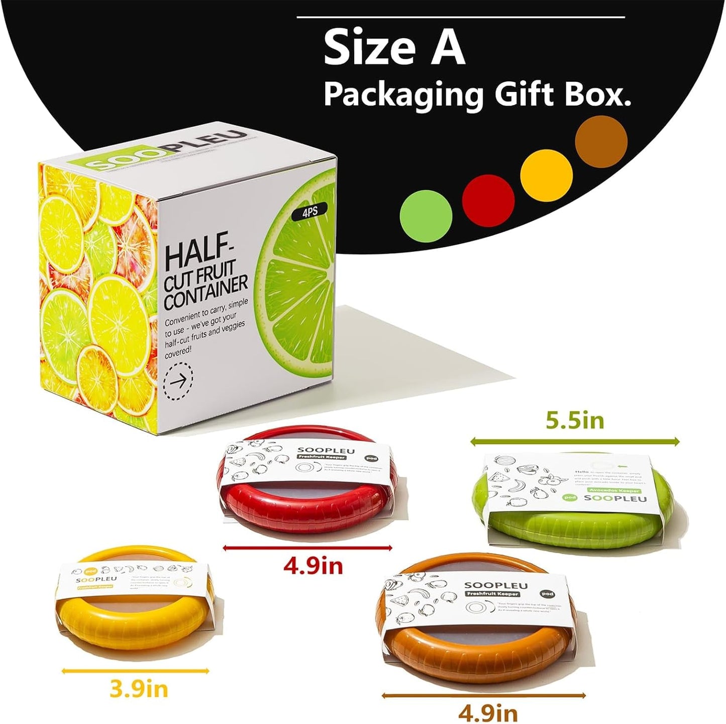 SOOPLEU Avocado Saver & Onion Storage, 4Pcs Silicone Fresh Produce Holder | Keep avocados fresh! 4Pcs silicone holder for tomato, lemons, garlic & produce. Ideal fridge fruit vegetable containers.