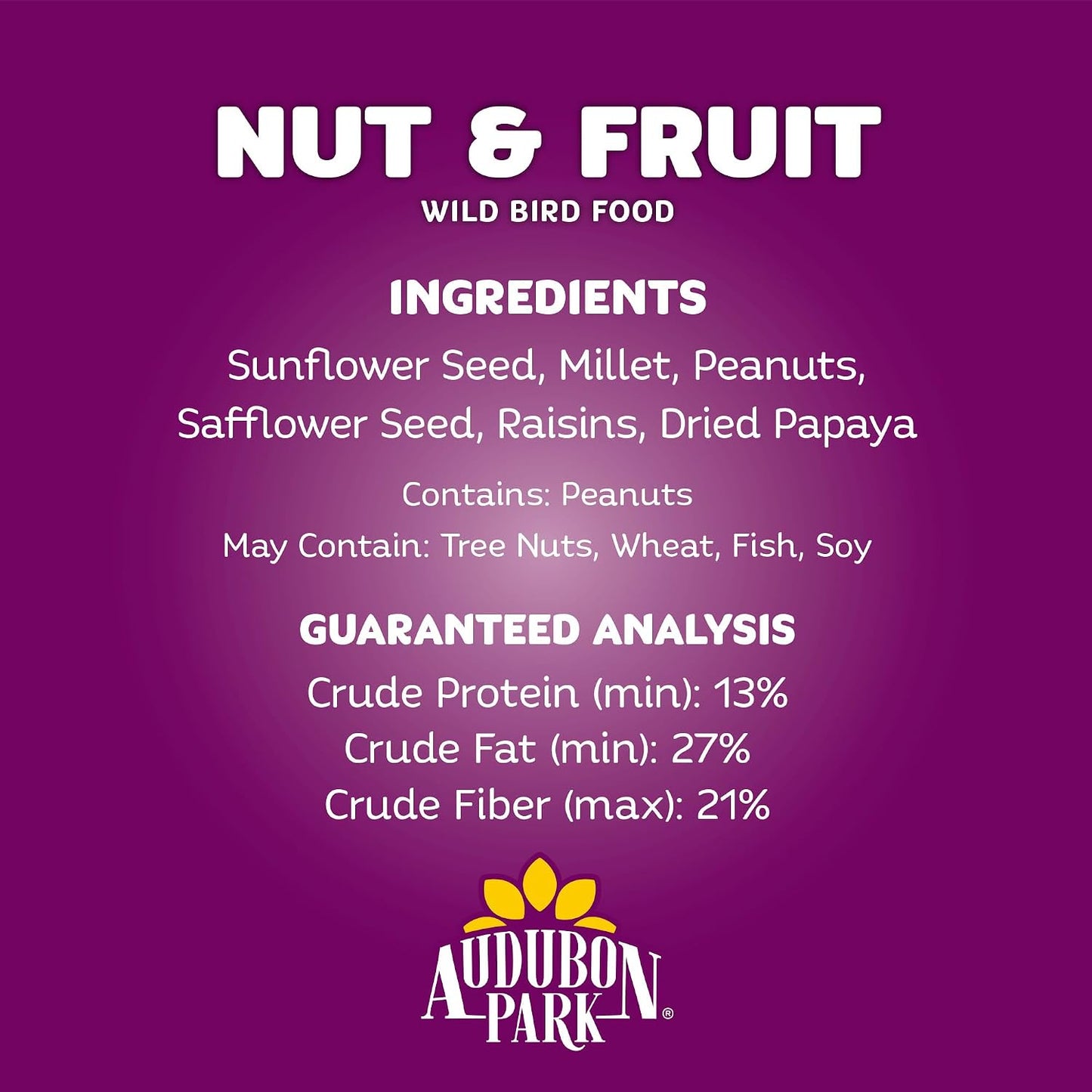 Audubon Park 8 lb. Wild Bird Seed Blend with Sunflower Seeds and Dried Fruit