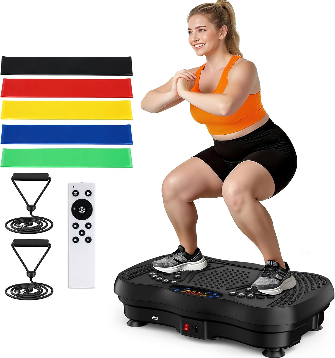 GLYLF Vibration Plate Exercise Machine, 130 Levels, 450 Lbs