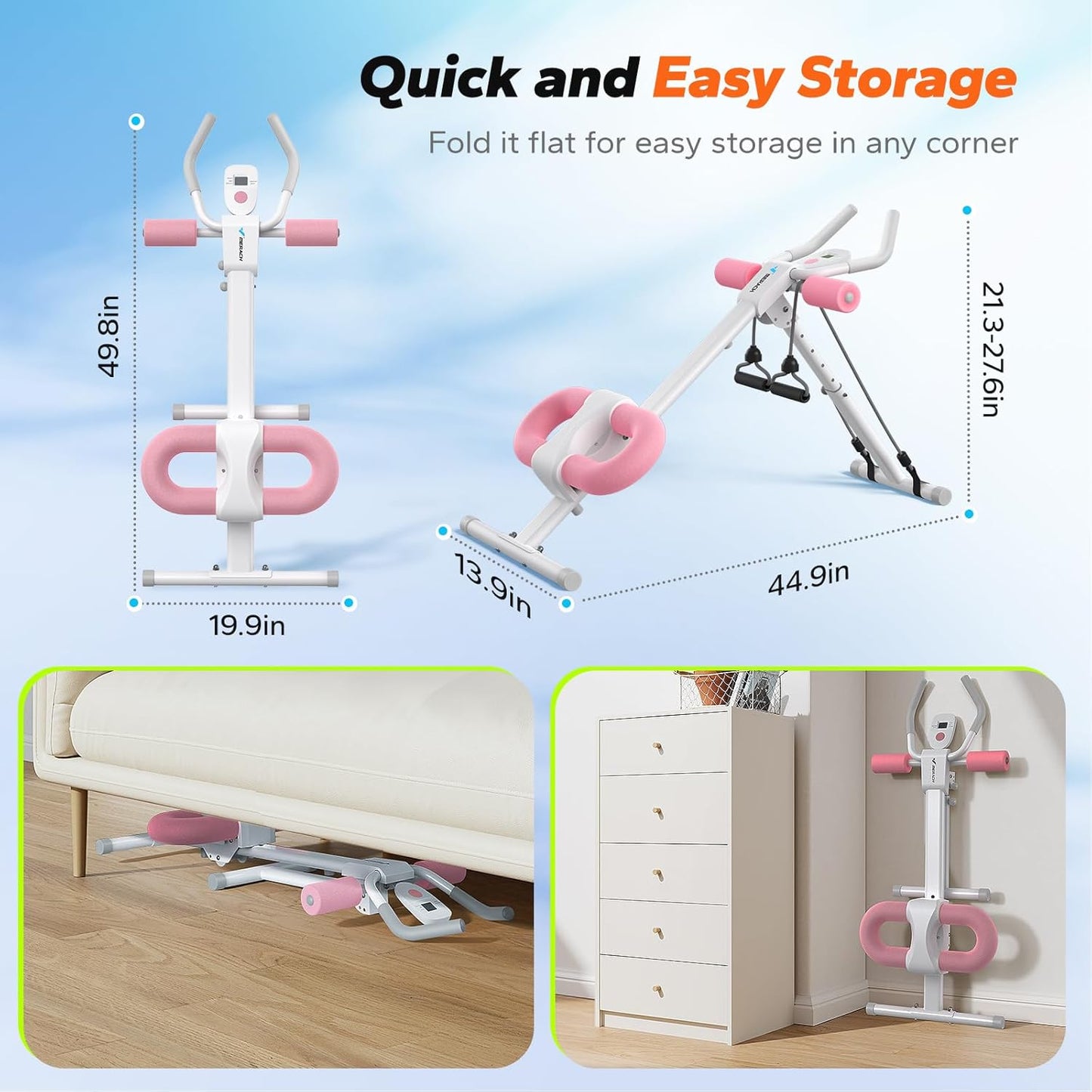 MERACH Adjustable Ab Trainer Machine for Abs Workout at Home Gym
