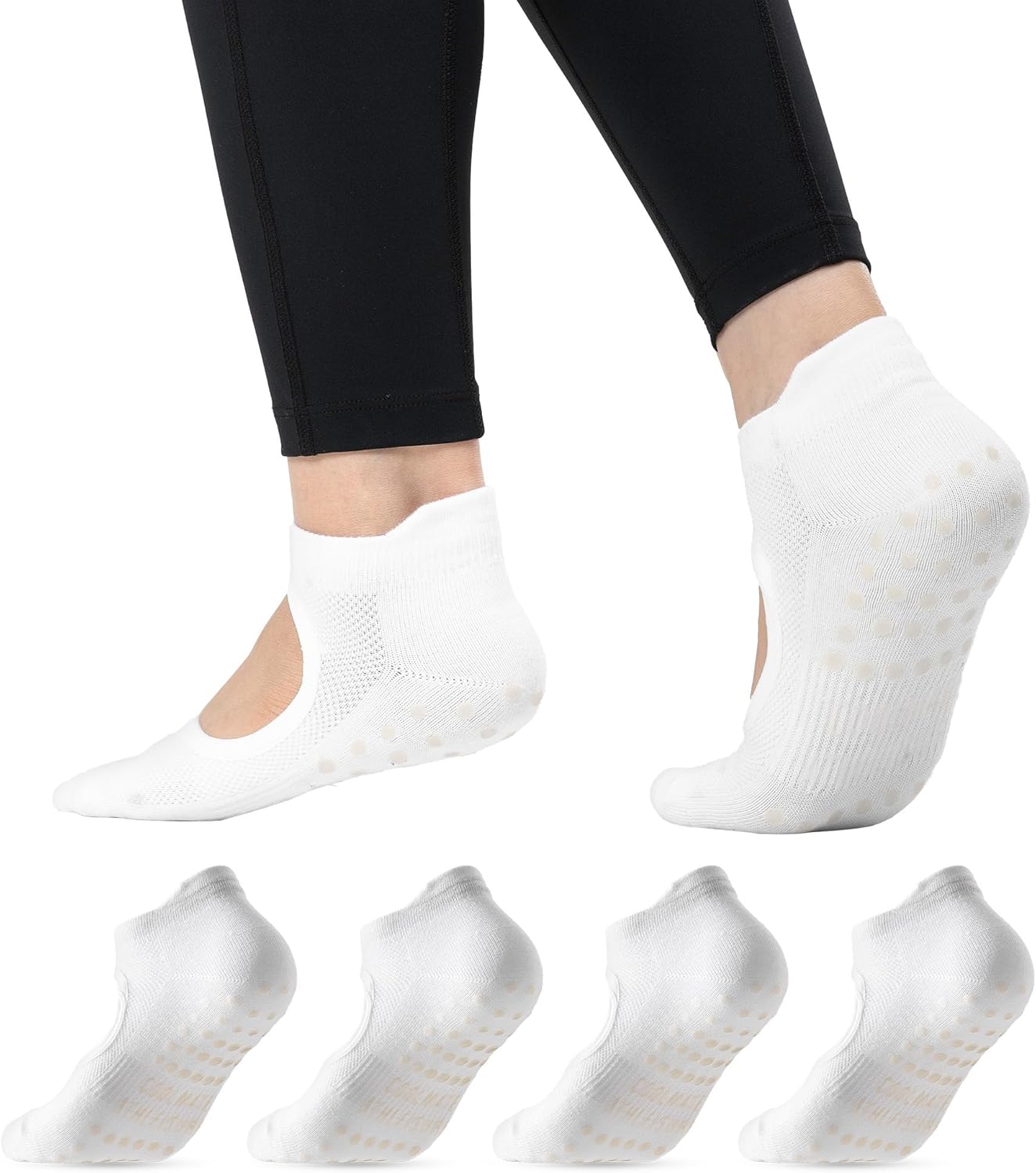 CoolMate Pilates Socks with Grips for Women, Yoga Socks