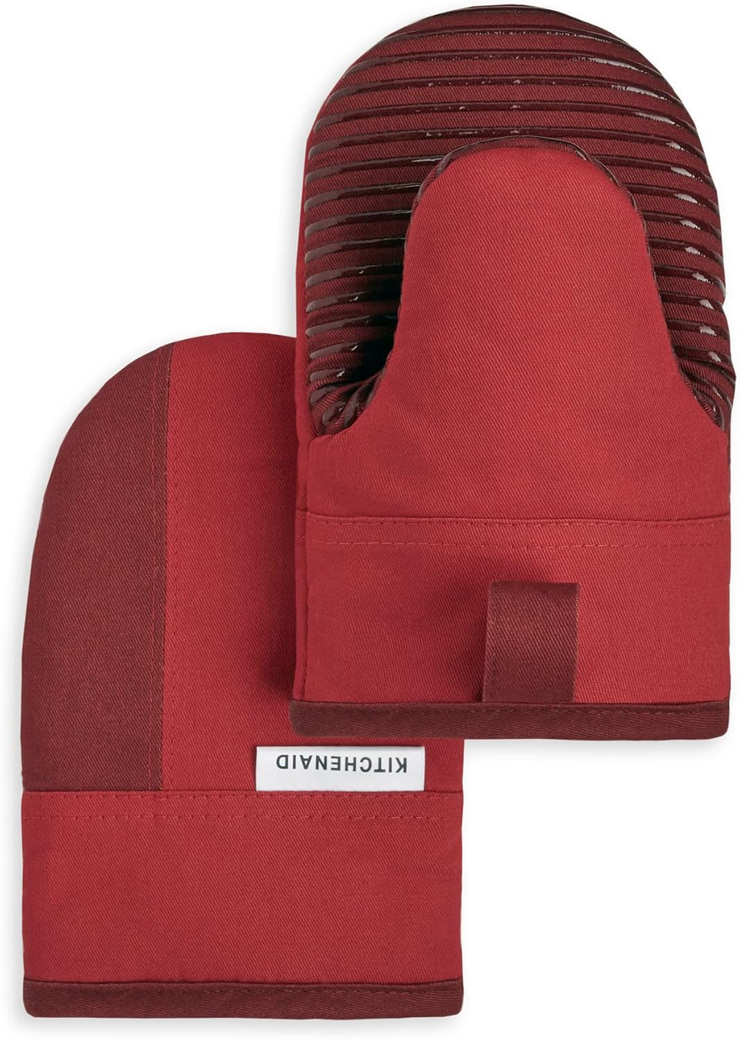 KitchenAid Beacon Two-Tone Non-Slip Mini Oven Mitt Set, Pistachio/Graphite Green, 5.5"x8", 2 Piece