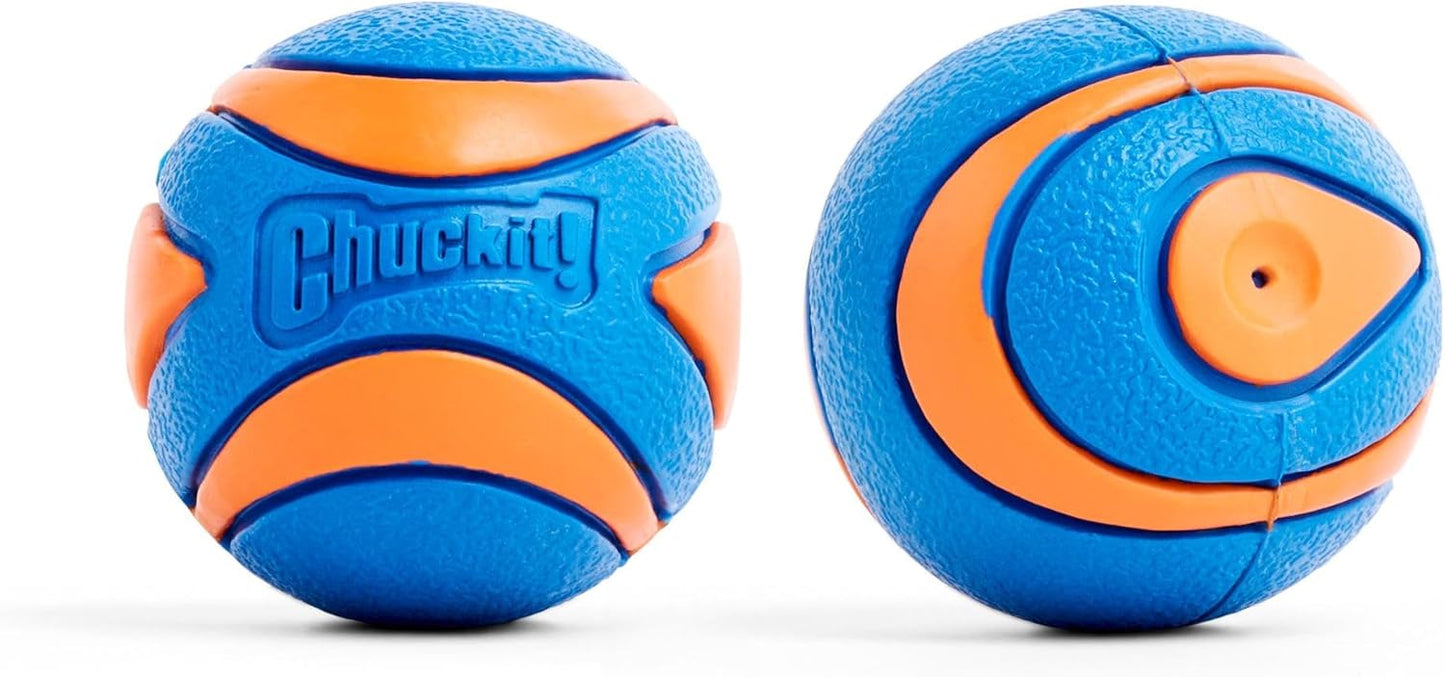 Chuckit! Ultra Squeaker Balls for Dogs, Floating Water Pet Toys, Durable Rubber Pet Toy, Bouncy Squeaky Fetch Balls For Dogs, Pack of 2, Medium (2.5")