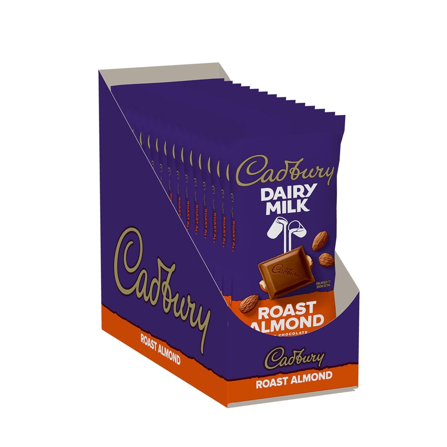 CADBURY DAIRY MILK Roast Almond Milk Chocolate Candy Bars, 3.5 oz (14 Count)