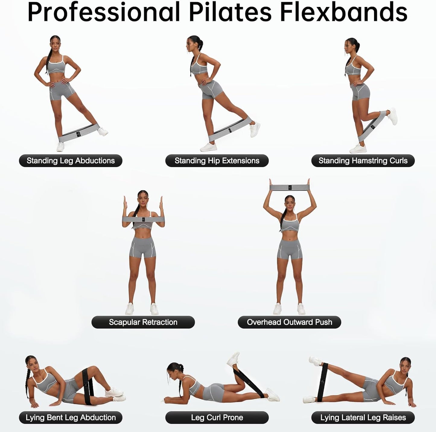 Renoj 3-Set Resistance Bands for Pilates, Yoga, and Home Gym