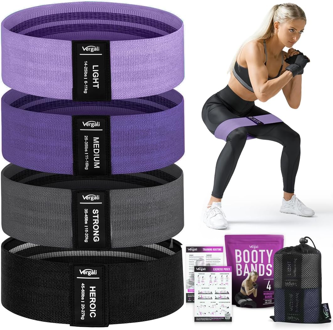 Resistance Bands Set for Working Out with 4 Fabric Elastic Bands
