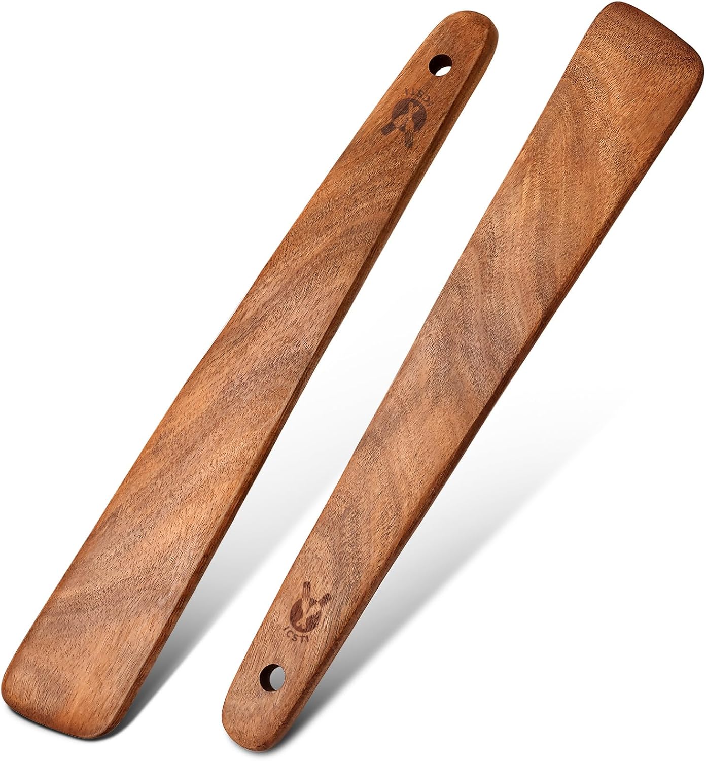 Skinny Spurtle for Sourdough Starter, Mixing, Reaching Bottom of Jar, Dough Whisk, Natural from High Moist Resistance Teak, Spurtles Kitchen Tools Wooden Kitchen Utensils for NonStick Cookware