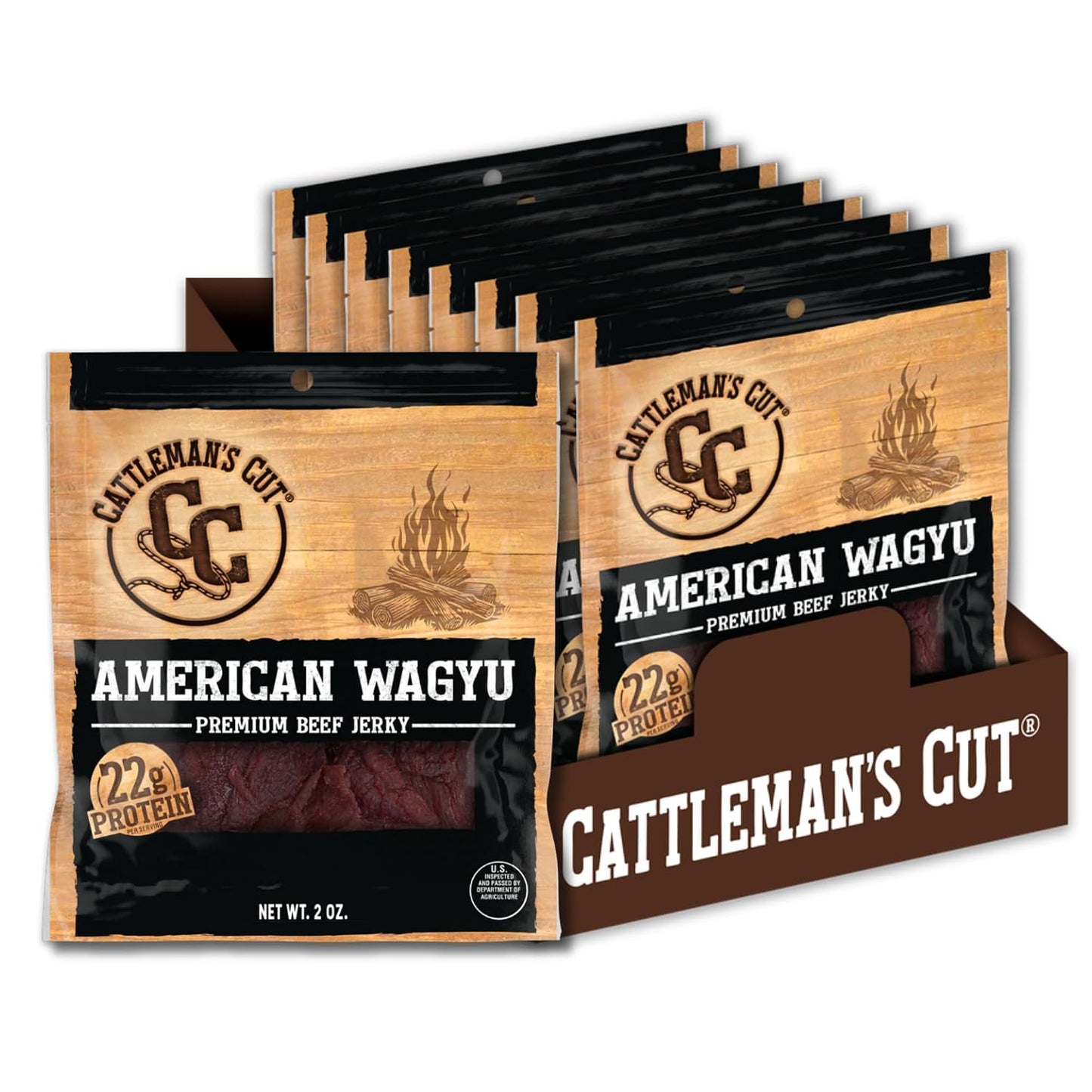 Cattleman's Cut Peppered Beef Jerky, Premium Marinated Steak Snacks, 10 Ounces