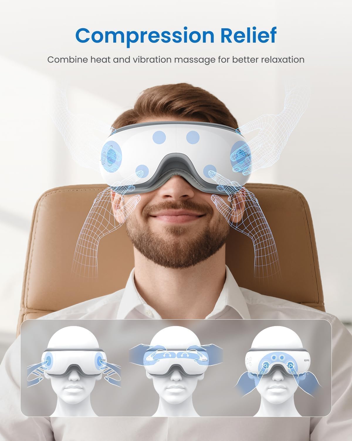 RENPHO Eye Massager with Heat for Relaxation and Eye Strain Relief