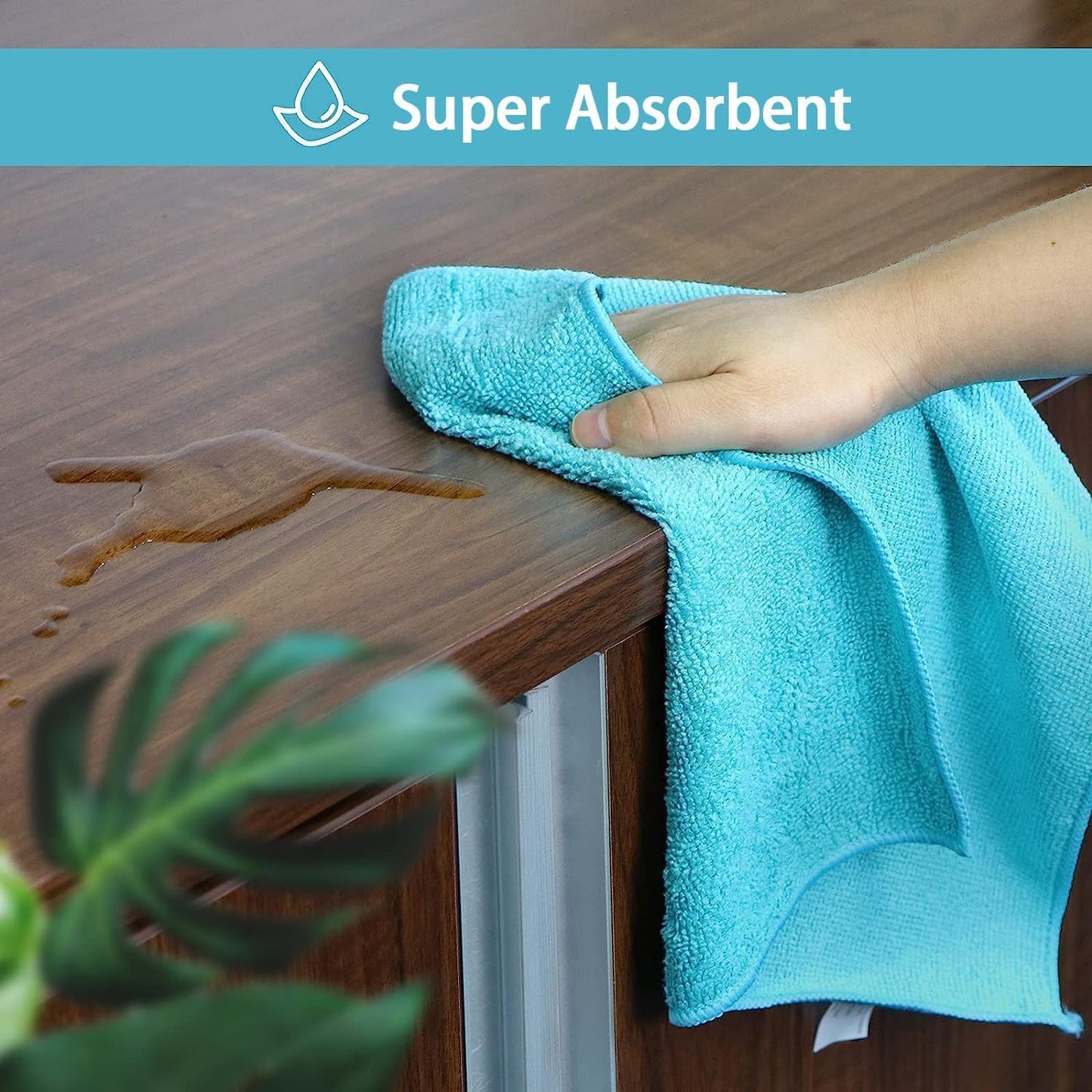 HOMEXCEL 12PK Microfiber Cleaning Cloth, Cleaning Rag for Home, 11.5x11.5in | Reusable, Lint Free, Scratch-Free and Highly Absorbent Towels for Kitchen, Window and Glass, Cars (Green/Blue/Yellow/Pink)