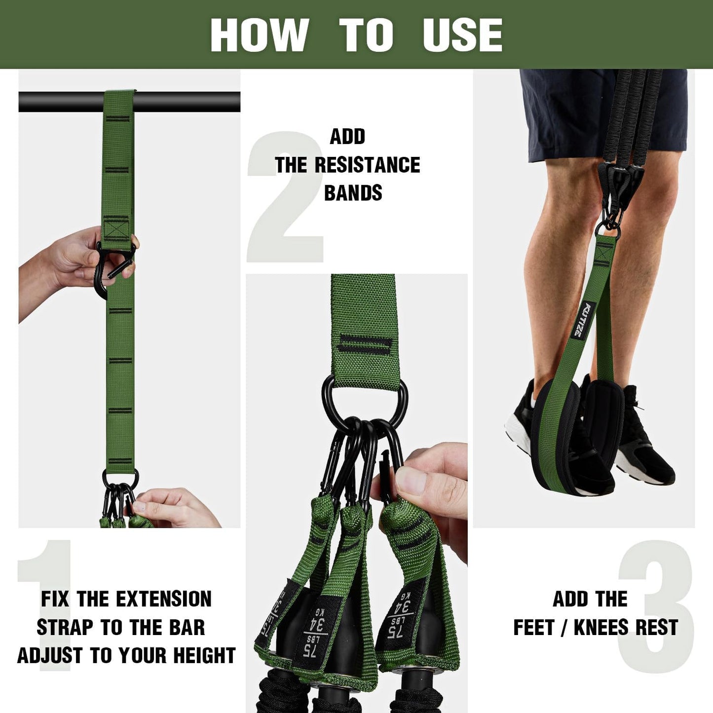 KUTIZE Pull Up Assistance Bands - Enhanced Strength Training, Muscle Building