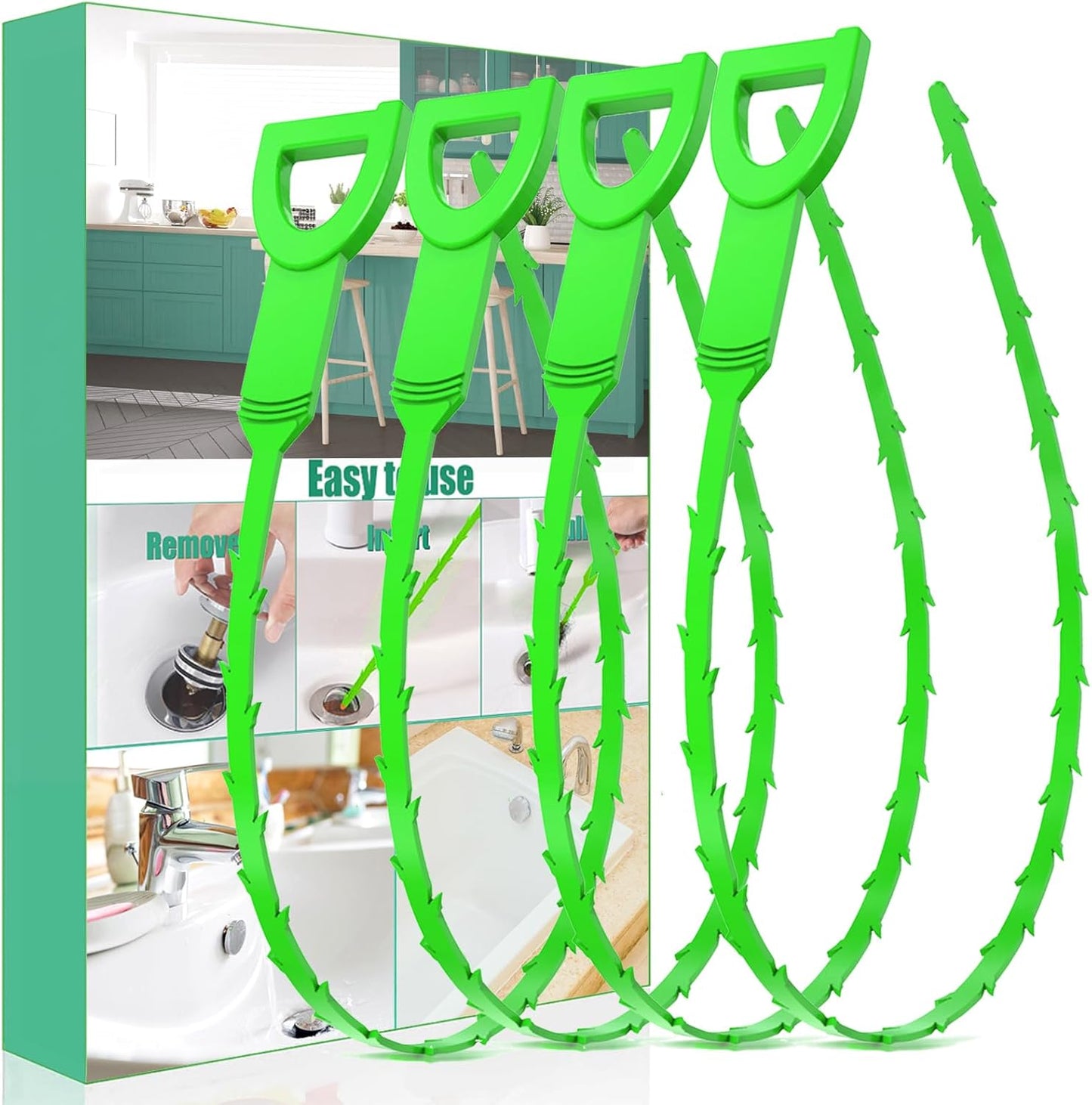 Drain Snake Hair Drain Clog Remover - 3 Pack Shower Sink Unclogger Tool | Flexible Drain Snake Removes Hair Clogs from Sink, Shower, and Bathtub Drains to Restore Water Flow