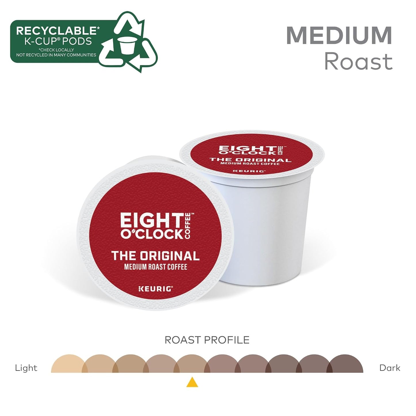 Eight O'Clock Coffee The Original Single-Serve Keurig K-Cup Pods Medium Roast Coffee Pods 96 Count