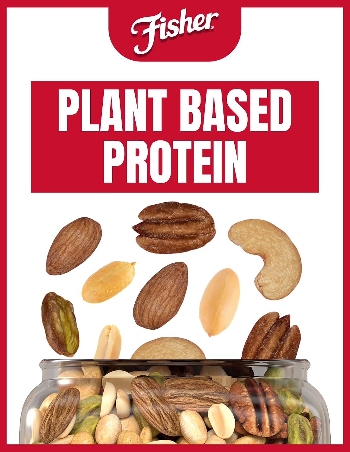 Fisher Oven Roasted Mixed Nuts with Peanuts, 24 Ounces, Reusable Canister