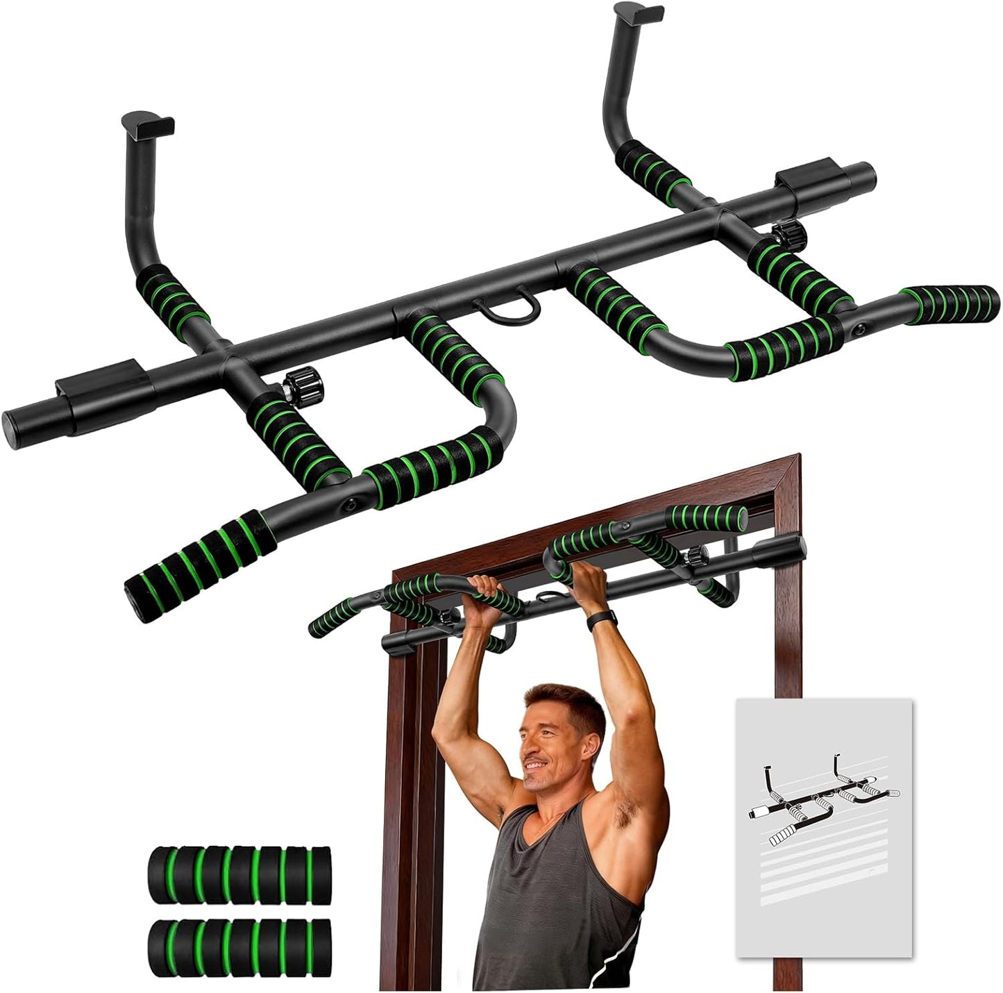 VBSD Upgrade Doorway Pull Up Bar, Ergonomic Grips, 440 Lbs Capacity