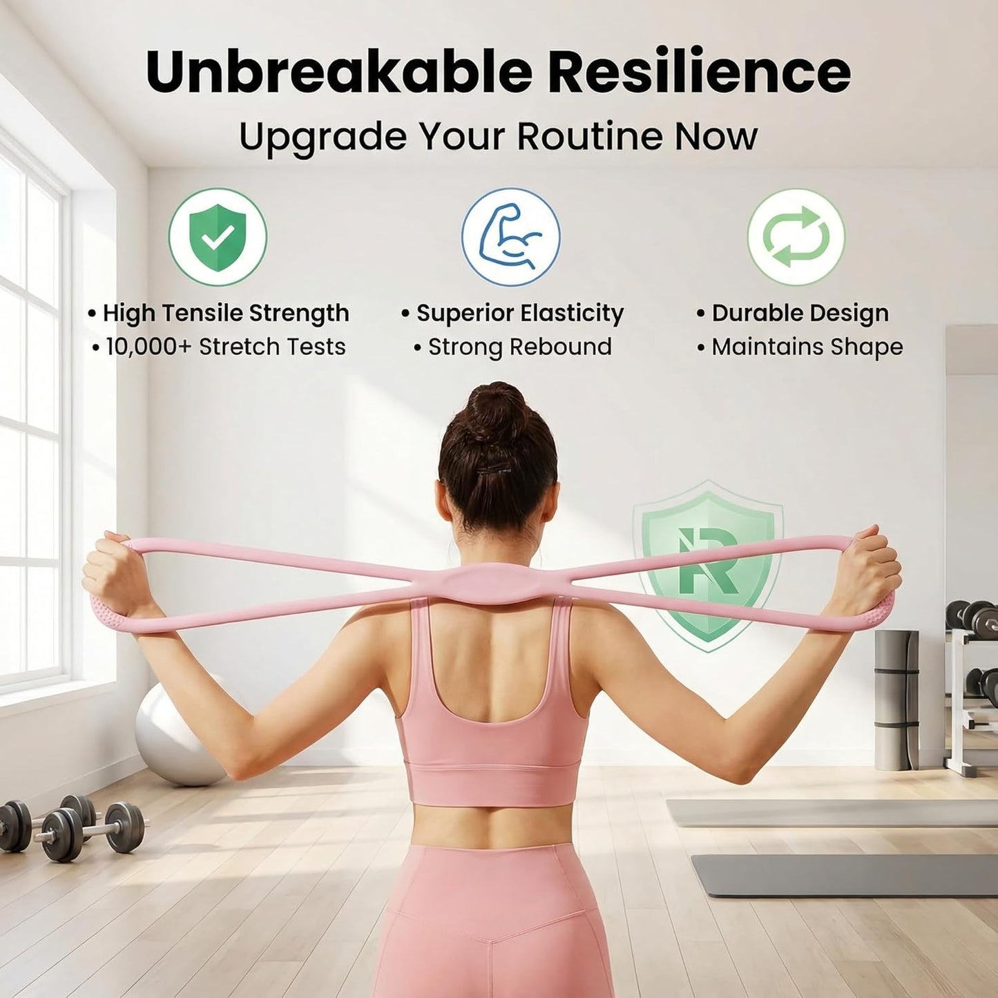 Figure 8 Resistance Bands for Women and Men, 8 Shaped Rubber Band for Fitness